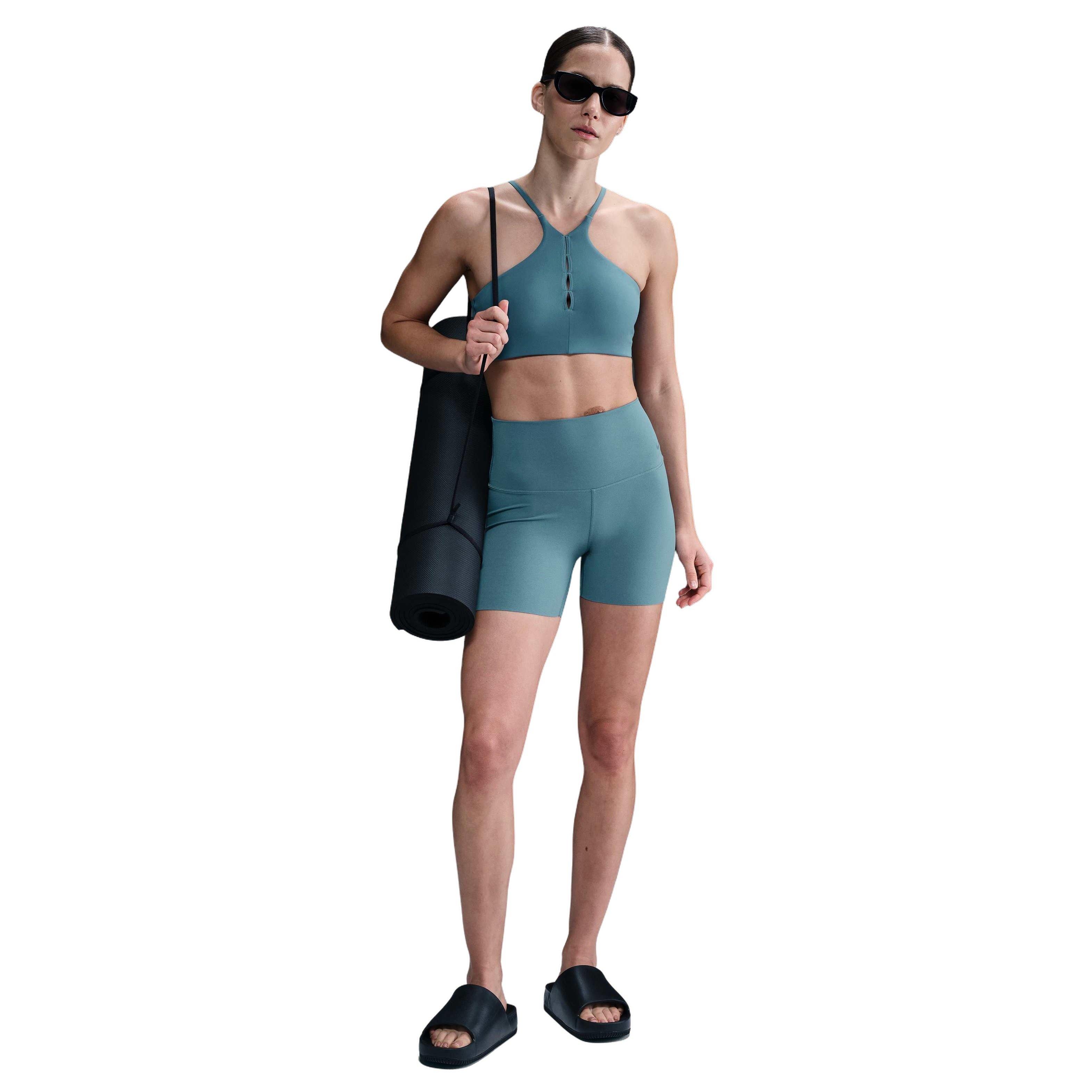 Nike Women's Zenvy Gentle-Support High-Waisted 5" Biker Shorts -Blue - BLUE Thumbnail View 3