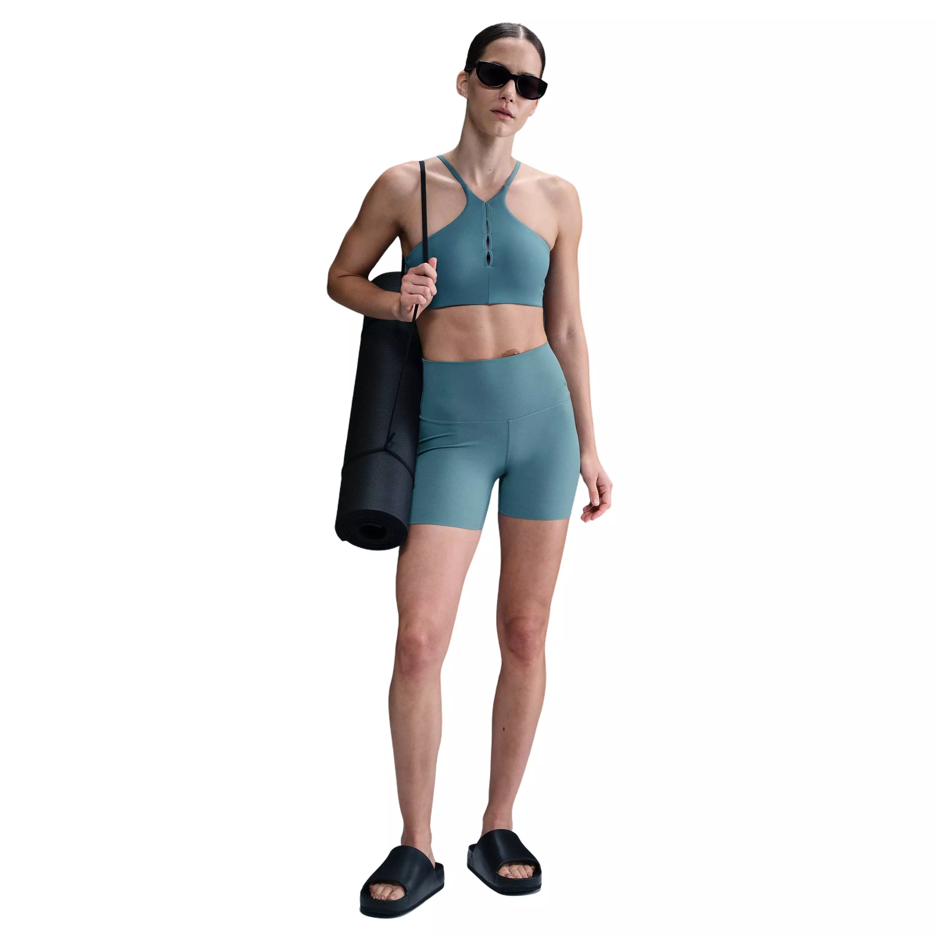 Nike Women's Zenvy Gentle-Support High-Waisted 5" Biker Shorts -Blue - BLUE