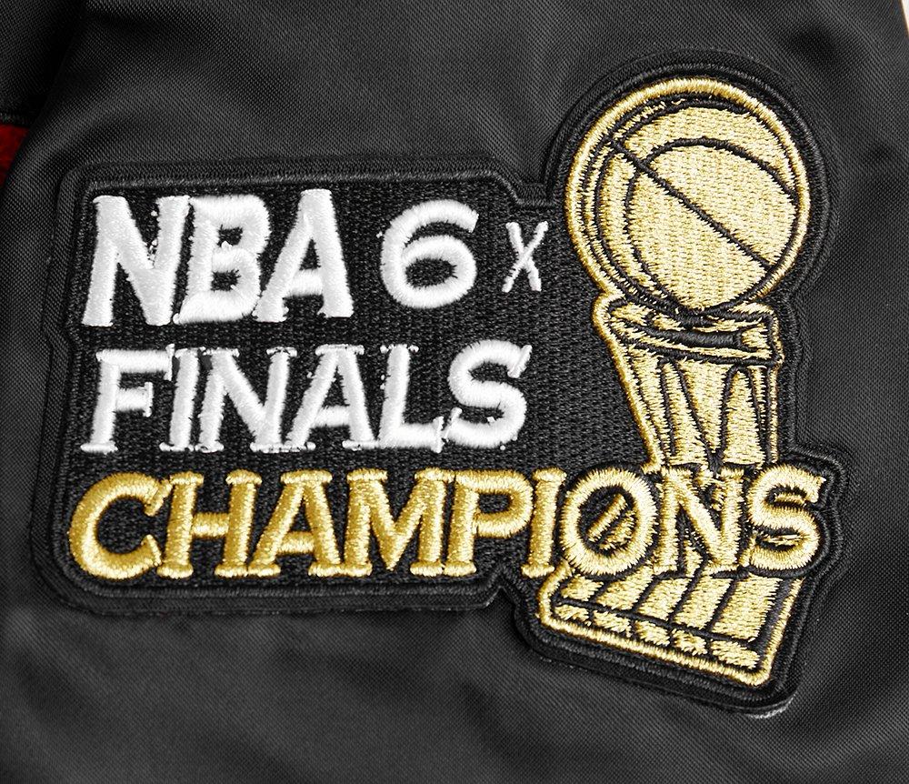 Pro Standard Women's Chicago Bulls Retro Classic Varsity Jacket - Black/Red - BLACK/RED Thumbnail View 6