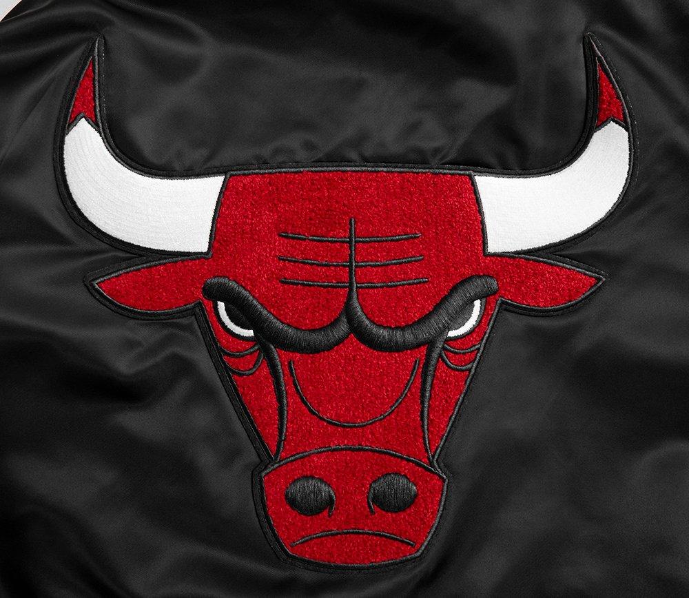 Pro Standard Women's Chicago Bulls Retro Classic Varsity Jacket - Black/Red - BLACK/RED Thumbnail View 7
