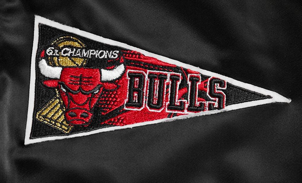 Pro Standard Women's Chicago Bulls Retro Classic Varsity Jacket - Black/Red - BLACK/RED Thumbnail View 8