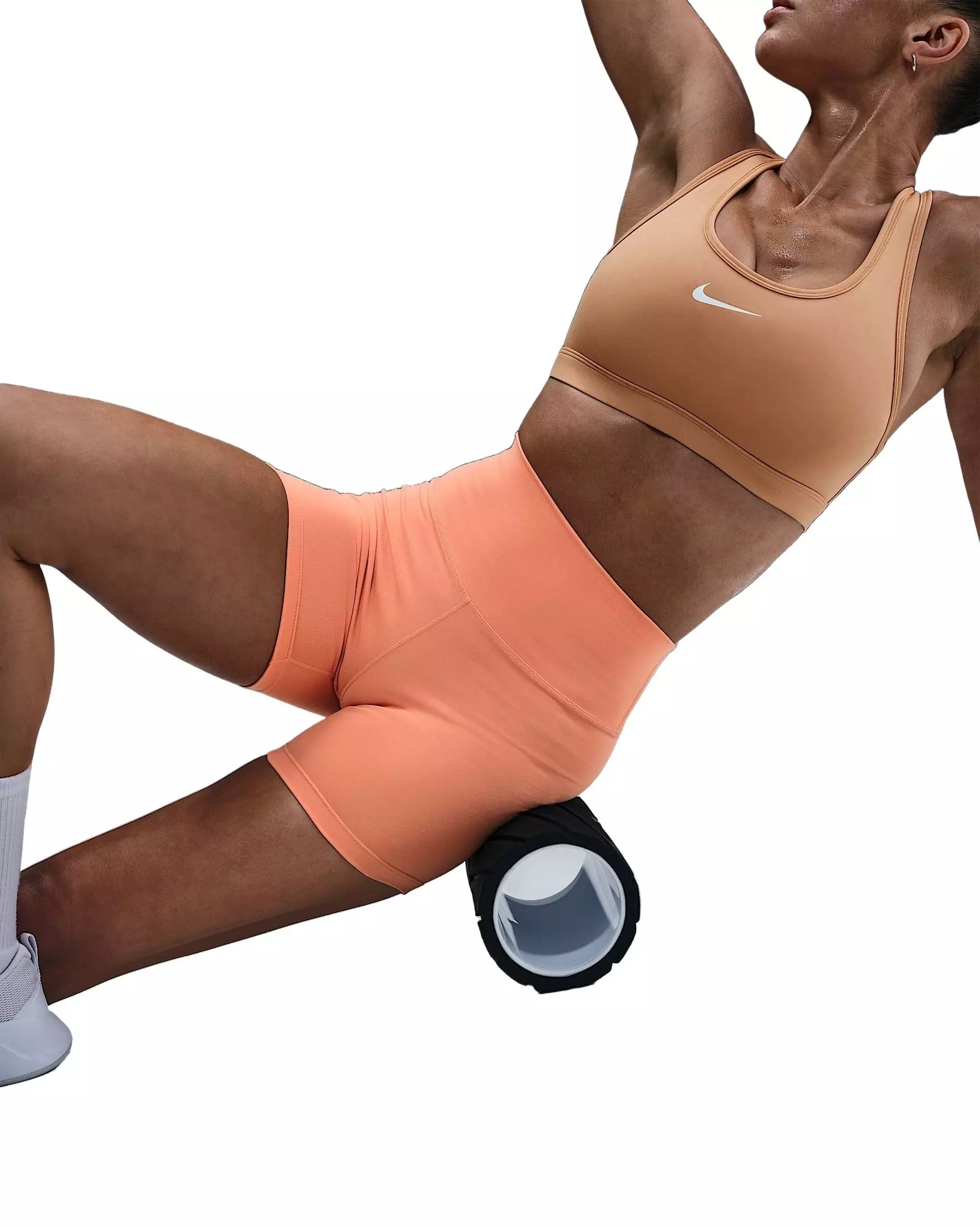 Nike Women's One High-Waisted 5" Biker Shorts -Orange - ORANGE