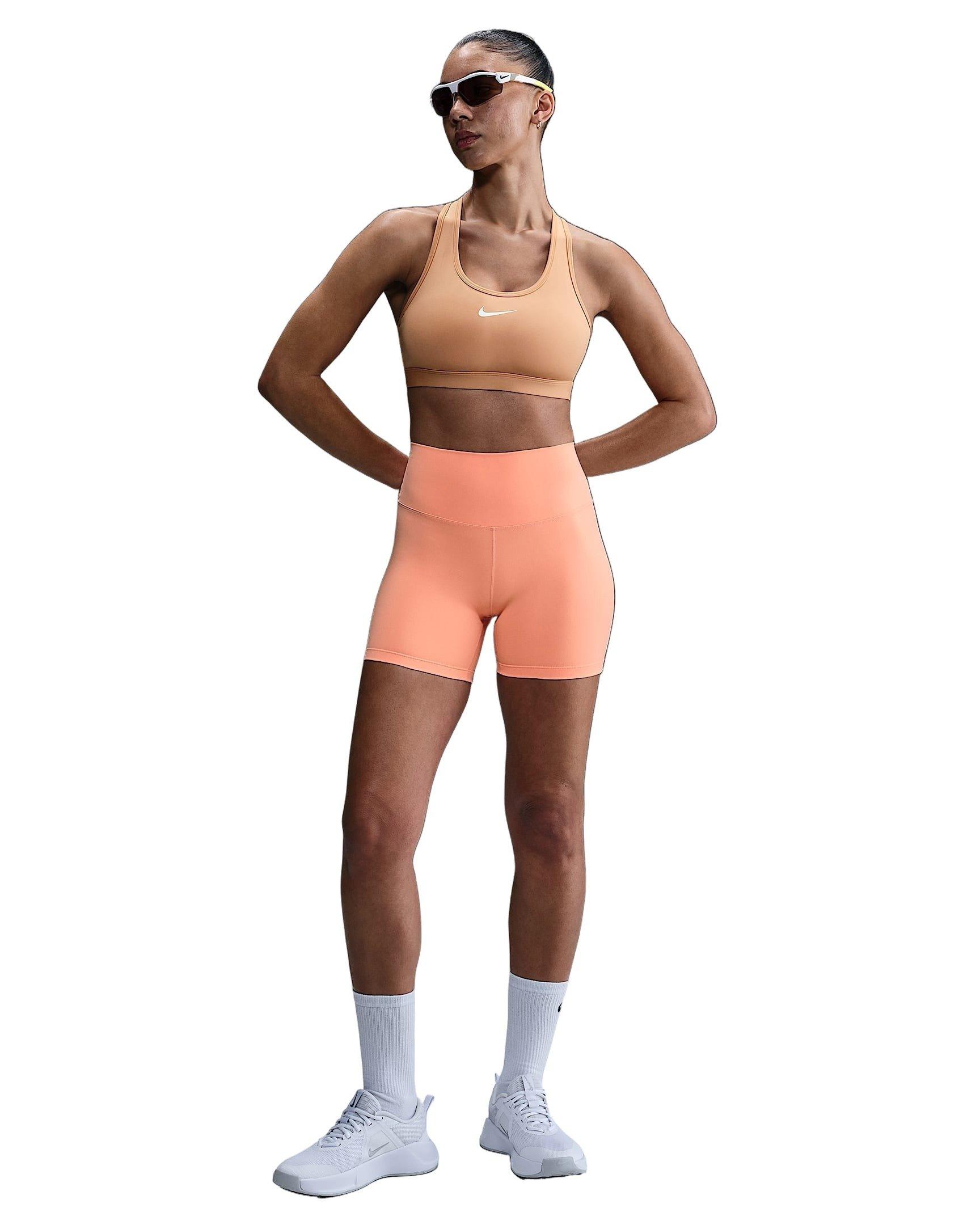 Nike Women's One High-Waisted 5" Biker Shorts -Orange - ORANGE Thumbnail View 4