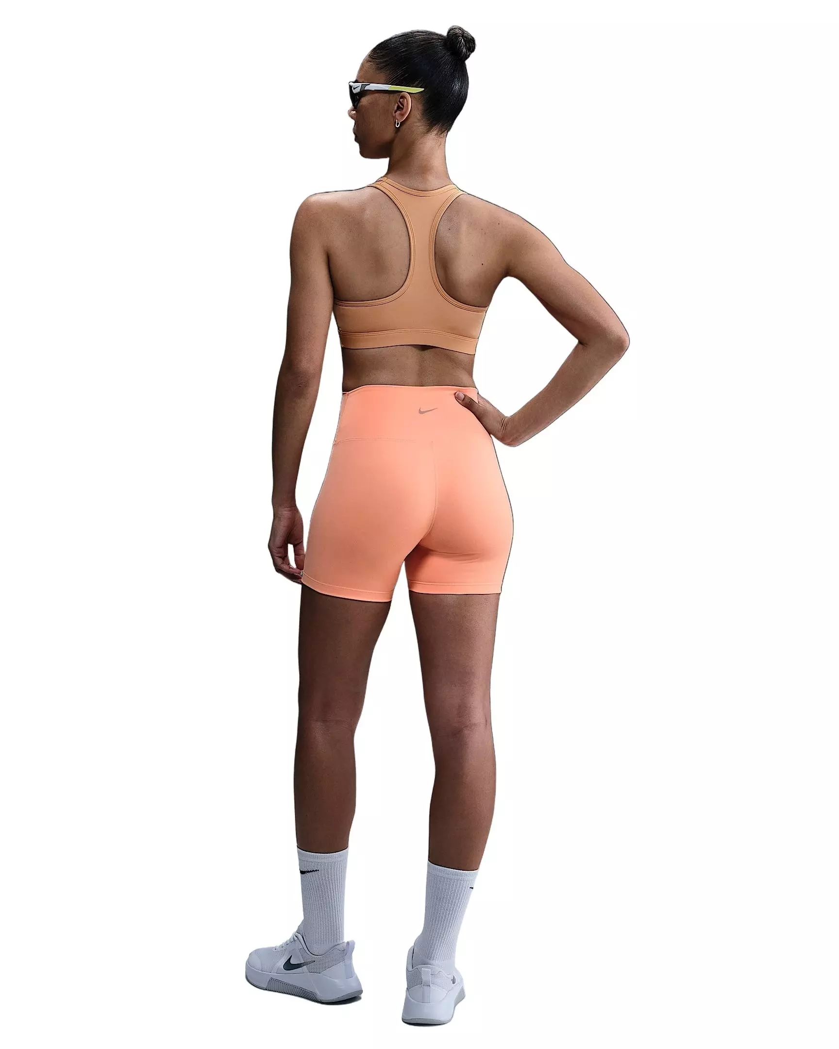 Nike Women's One High-Waisted 5" Biker Shorts -Orange - ORANGE