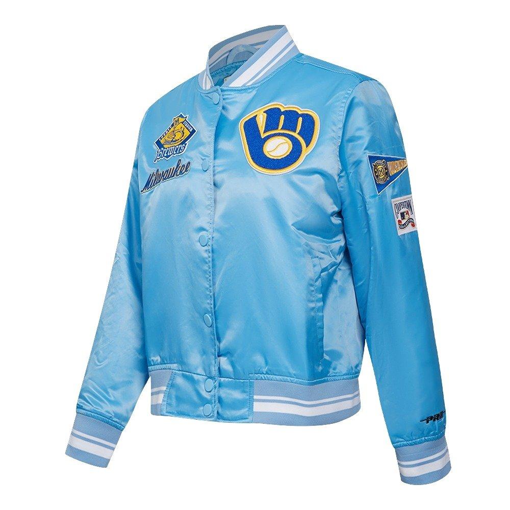 Pro Standard Women's Memphis Grizzlies Retro Classic Varsity Jacket - Blue - BLUE Thumbnail View 3