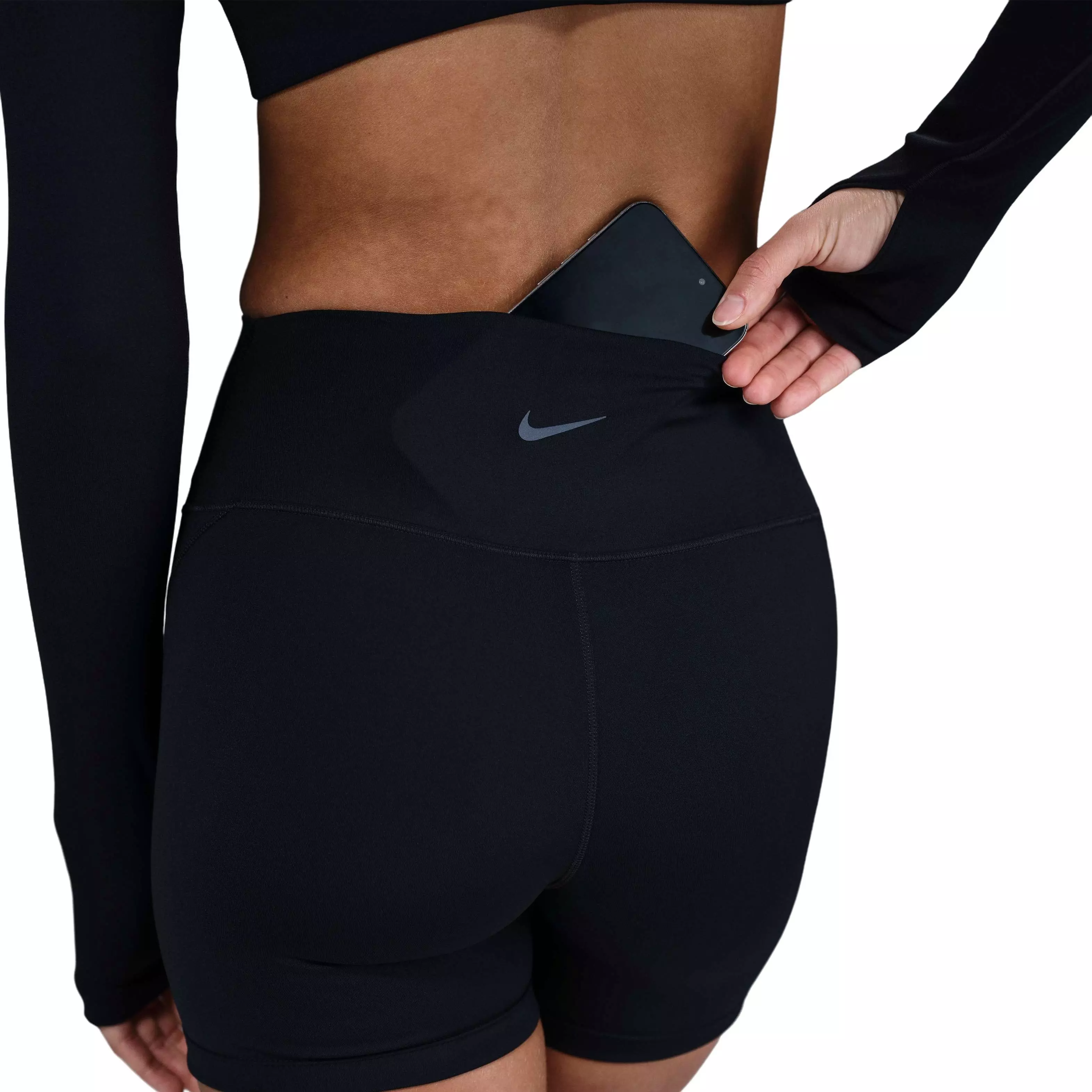 Nike Women's One High-Waisted 5" NV Biker Shorts -Black - BLACK