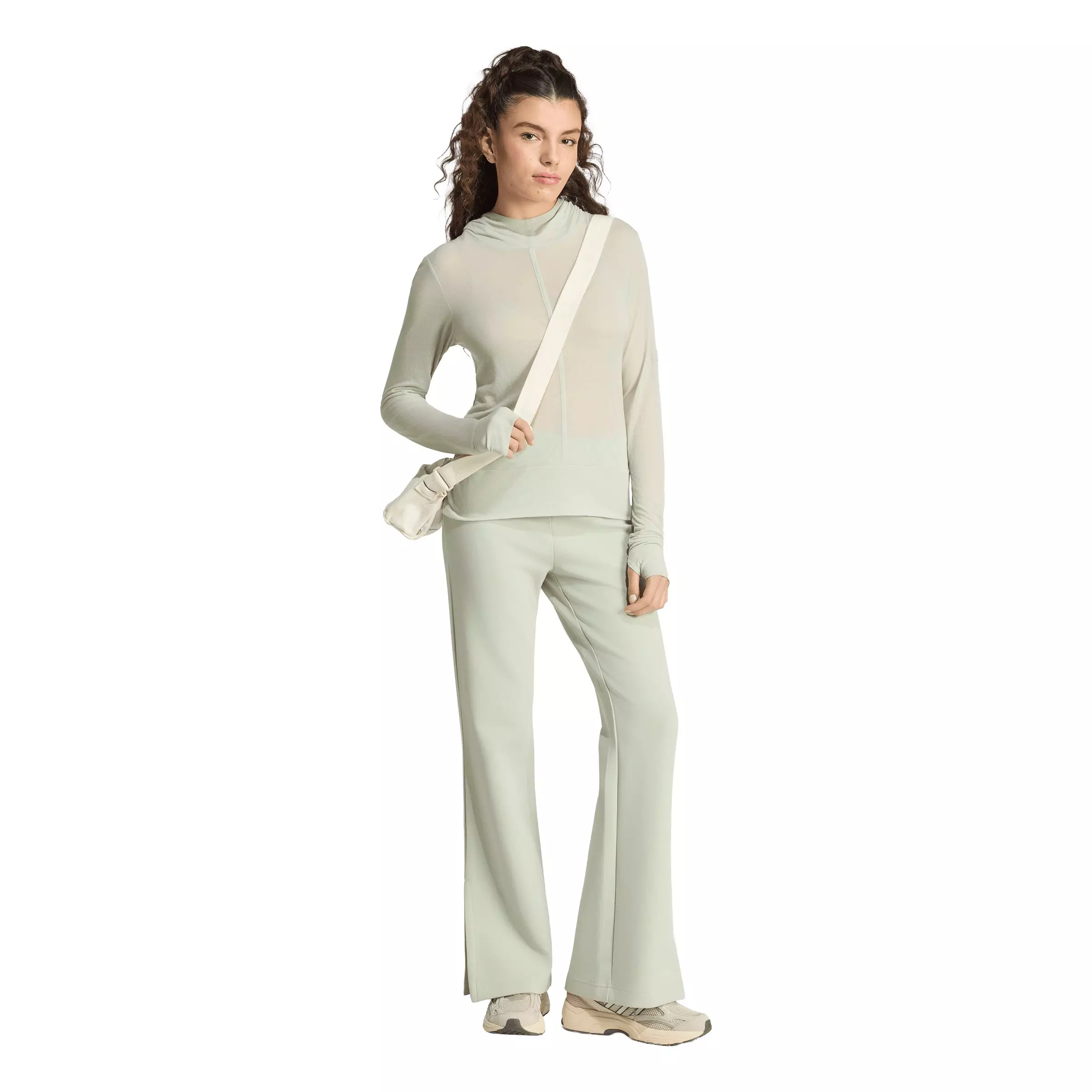 adidas Women's Soft Lux Flared Pants - Lt Green - LT GREEN