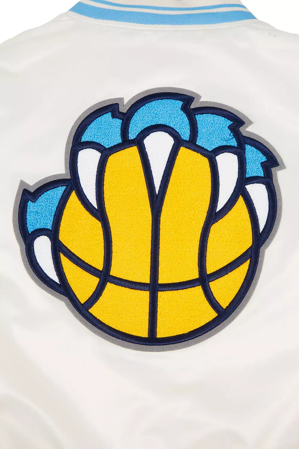 Pro Standard Women's Memphis Grizzlies Retro Classic Varsity Jacket - Eggshell/Blue - EGGSHELL/BLUE