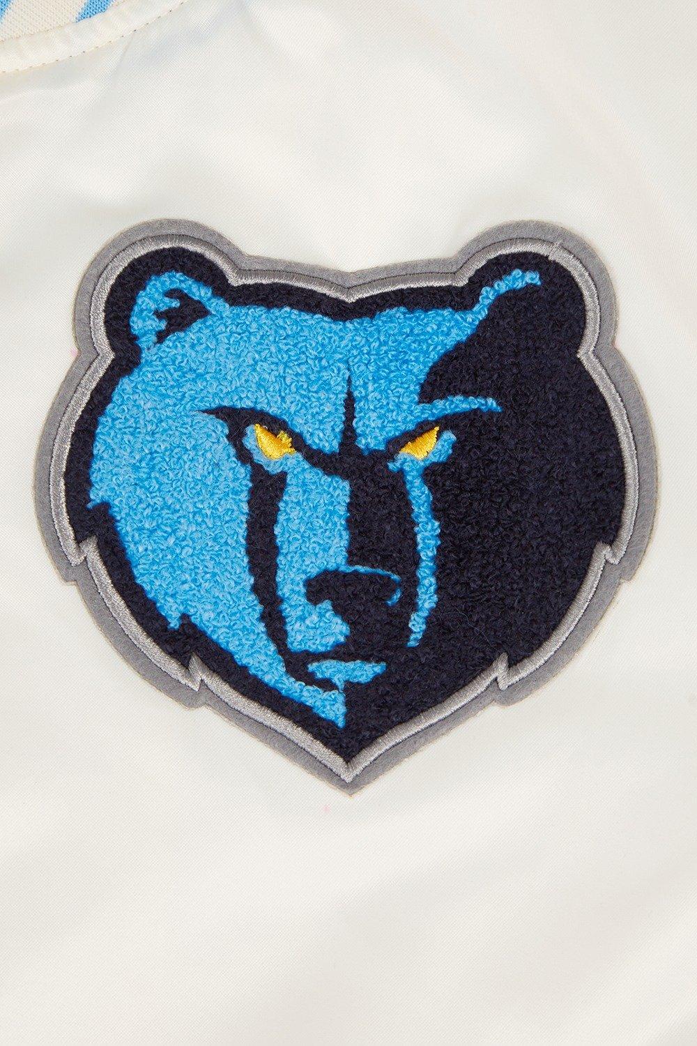 Pro Standard Women's Memphis Grizzlies Retro Classic Varsity Jacket - Cream/Blue - EGGSHELL/BLUE Thumbnail View 6