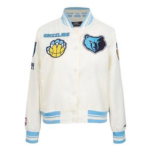 Pro Standard Women's Memphis Grizzlies Retro Classic Varsity Jacket - Eggshell/Blue