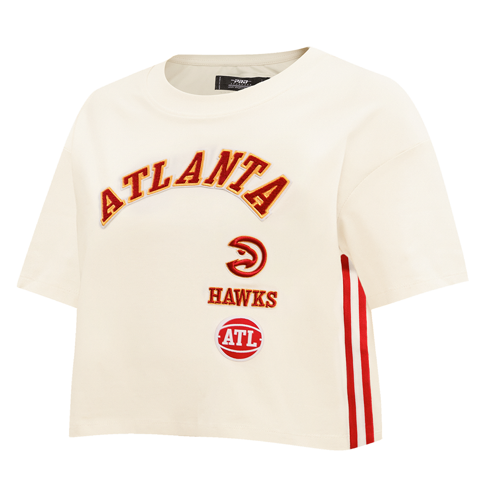 Pro Standard Women's Atlanta Hawks Retro Classic Boxy Tee - Eggshell - EGGSHELL Thumbnail View 3
