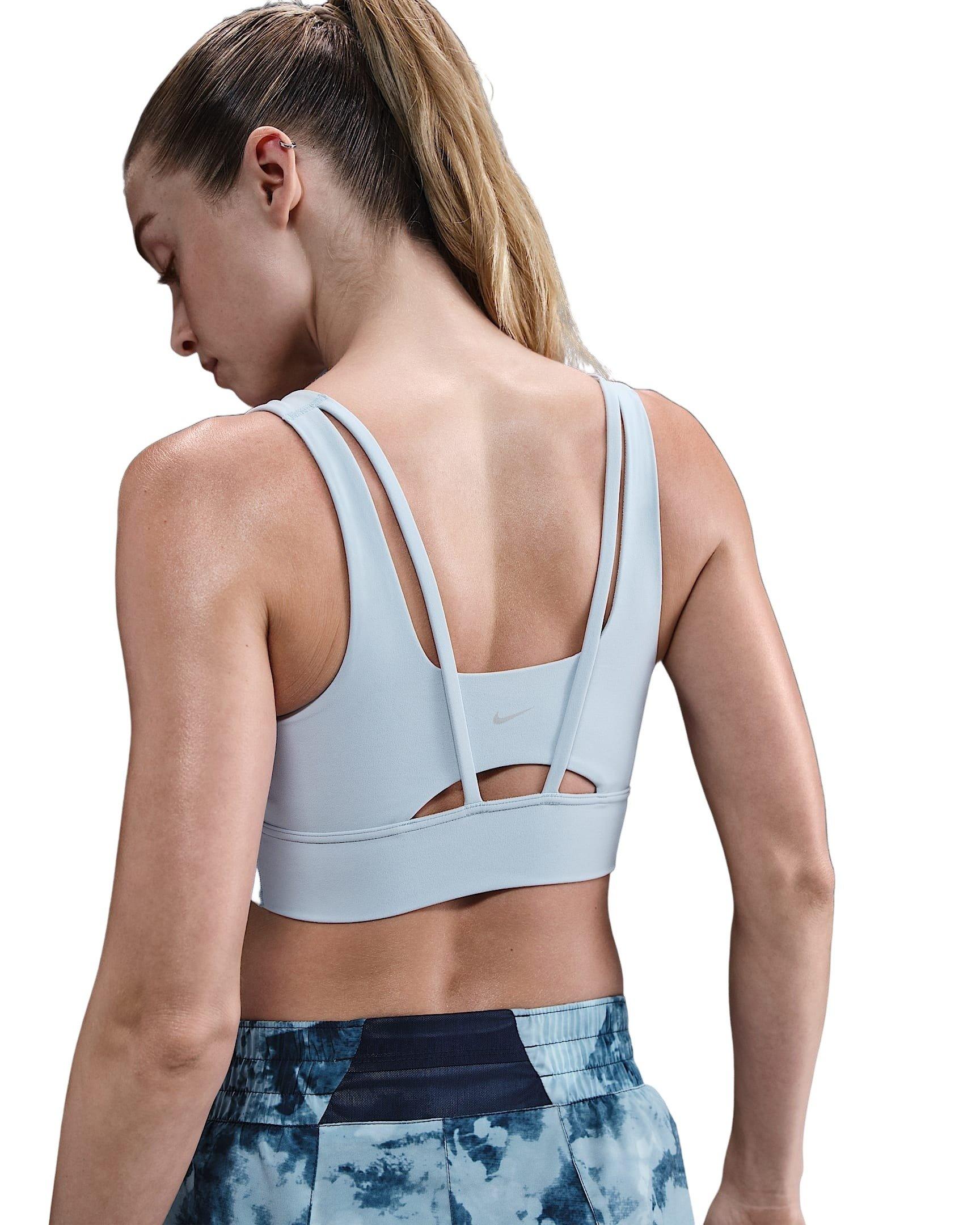 Nike Women's Alate Ellipse Medium-Support Padded Longline Sports Bra -Lt Blue - LT BLUE Thumbnail View 2