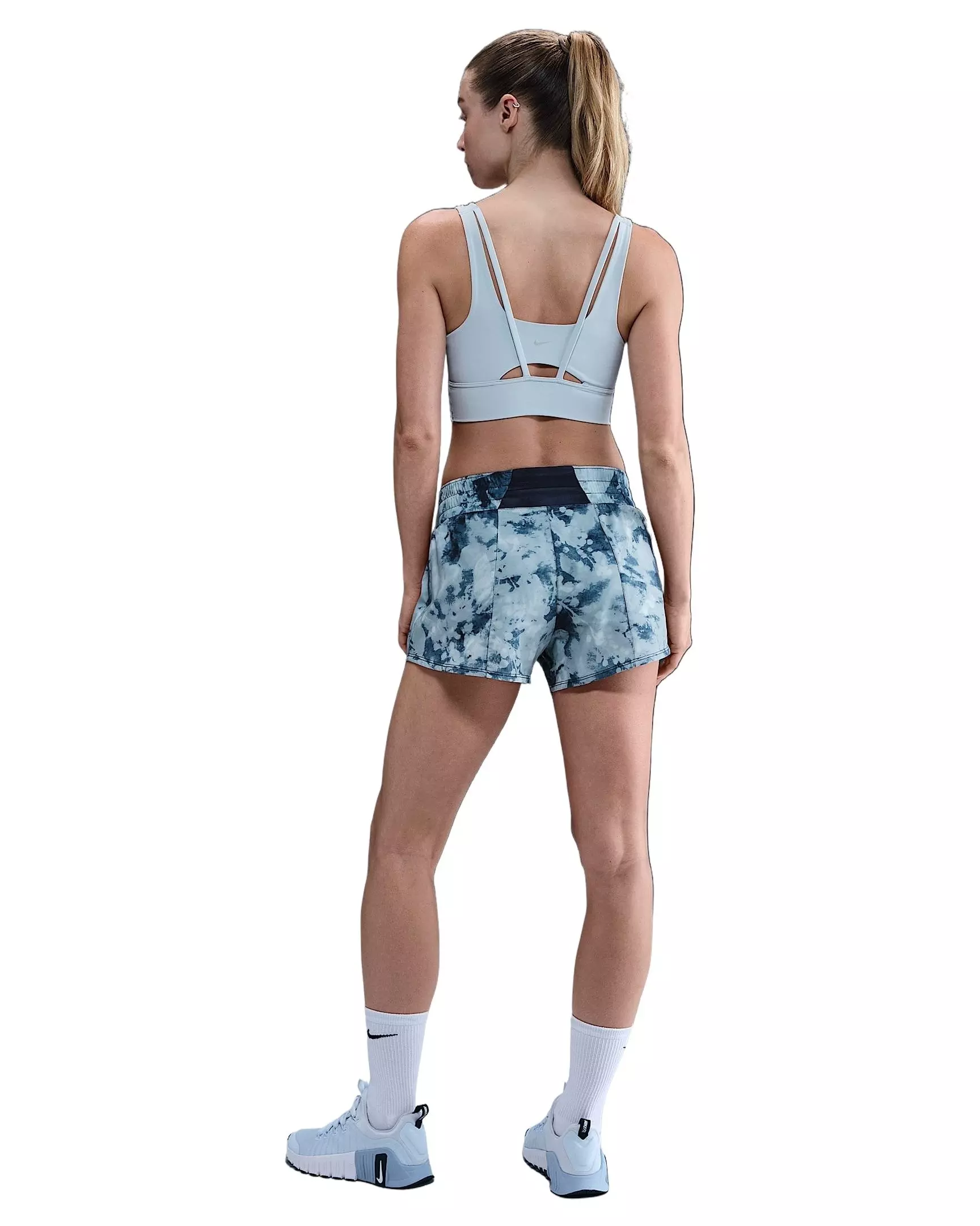 Nike Women's Alate Ellipse Medium-Support Padded Longline Sports Bra - Lt Blue - LT BLUE