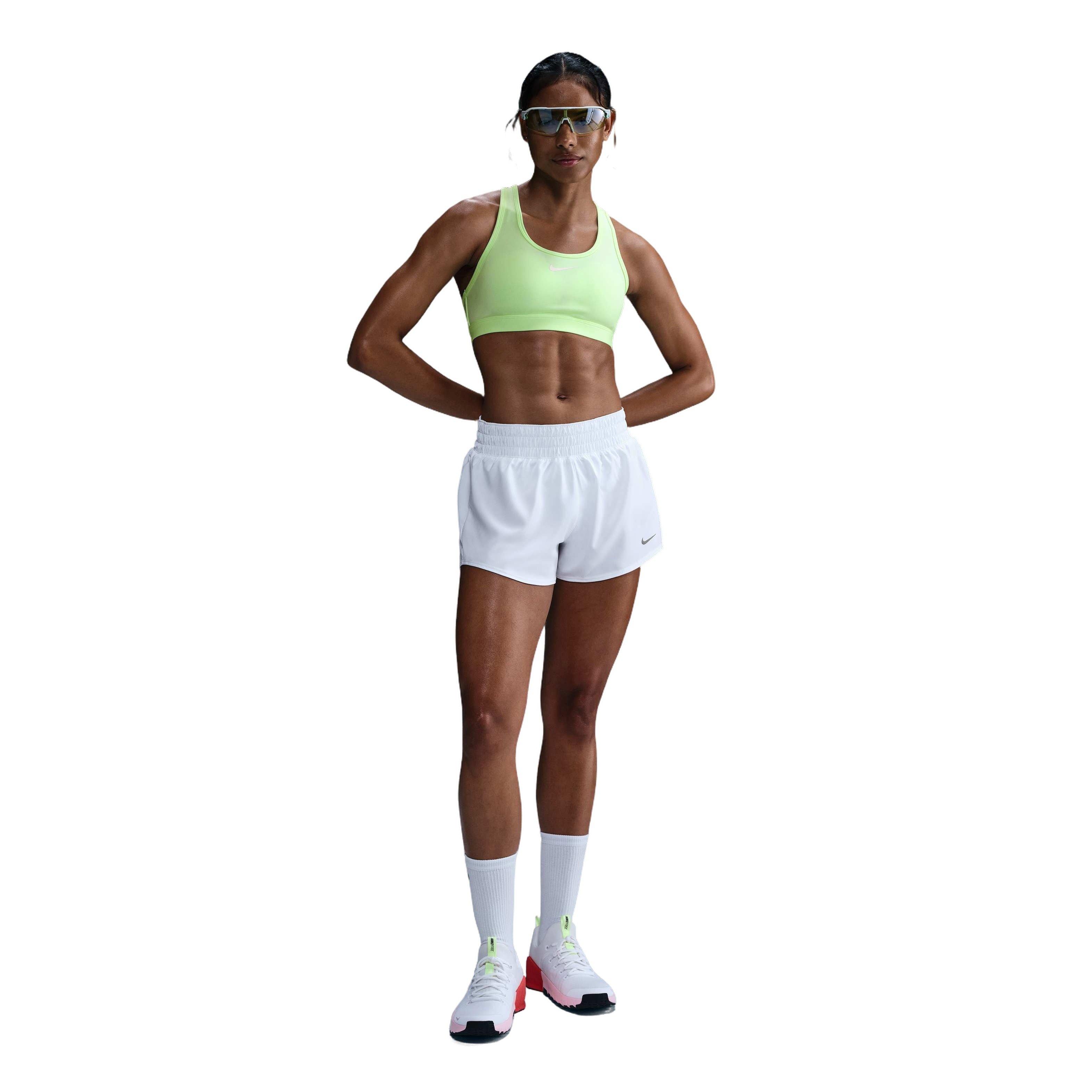 Nike Women's Swoosh Med Padded Sports Bra - YELLOW Thumbnail View 4