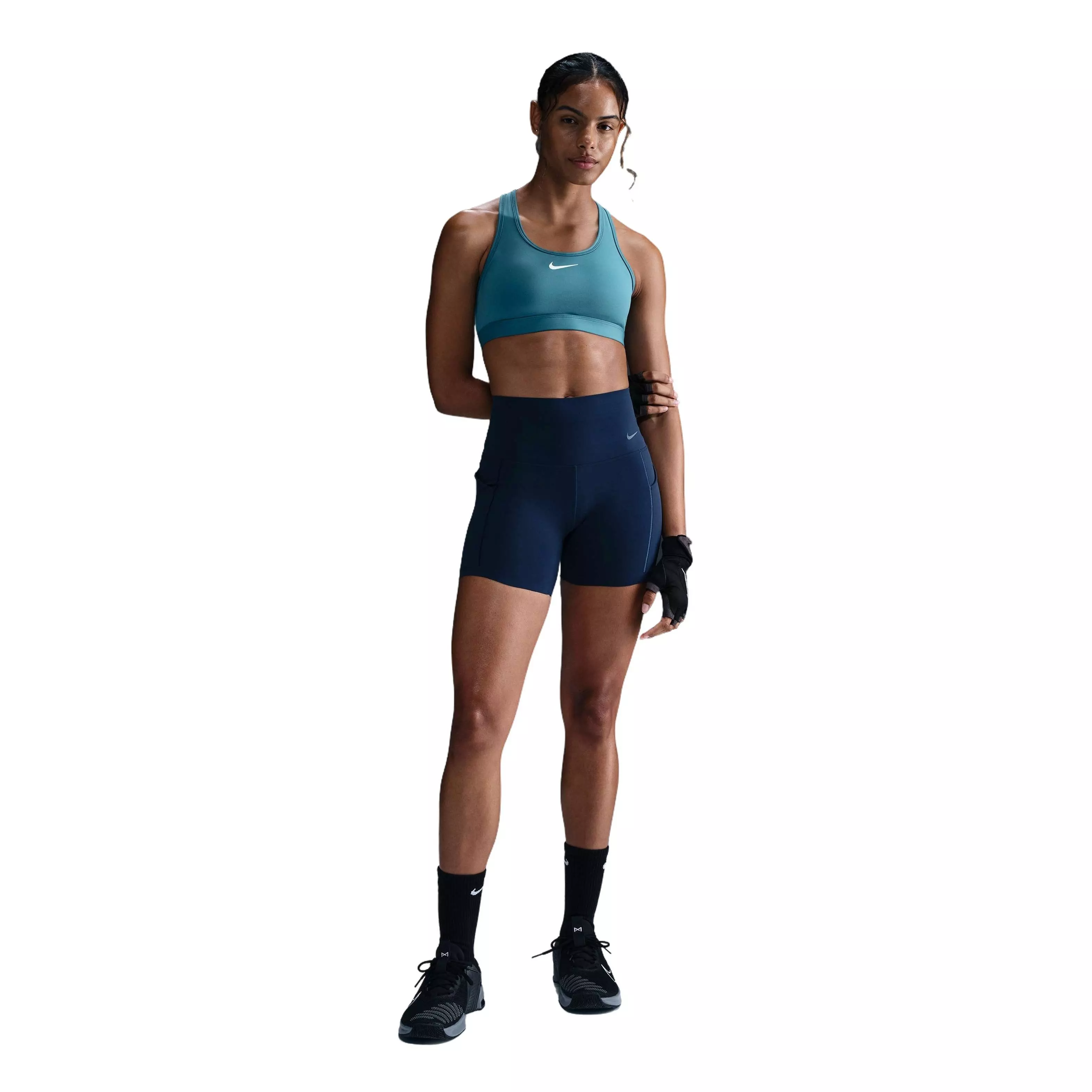 Nike Women's Swoosh Med Padded Sports Bra - TEAL