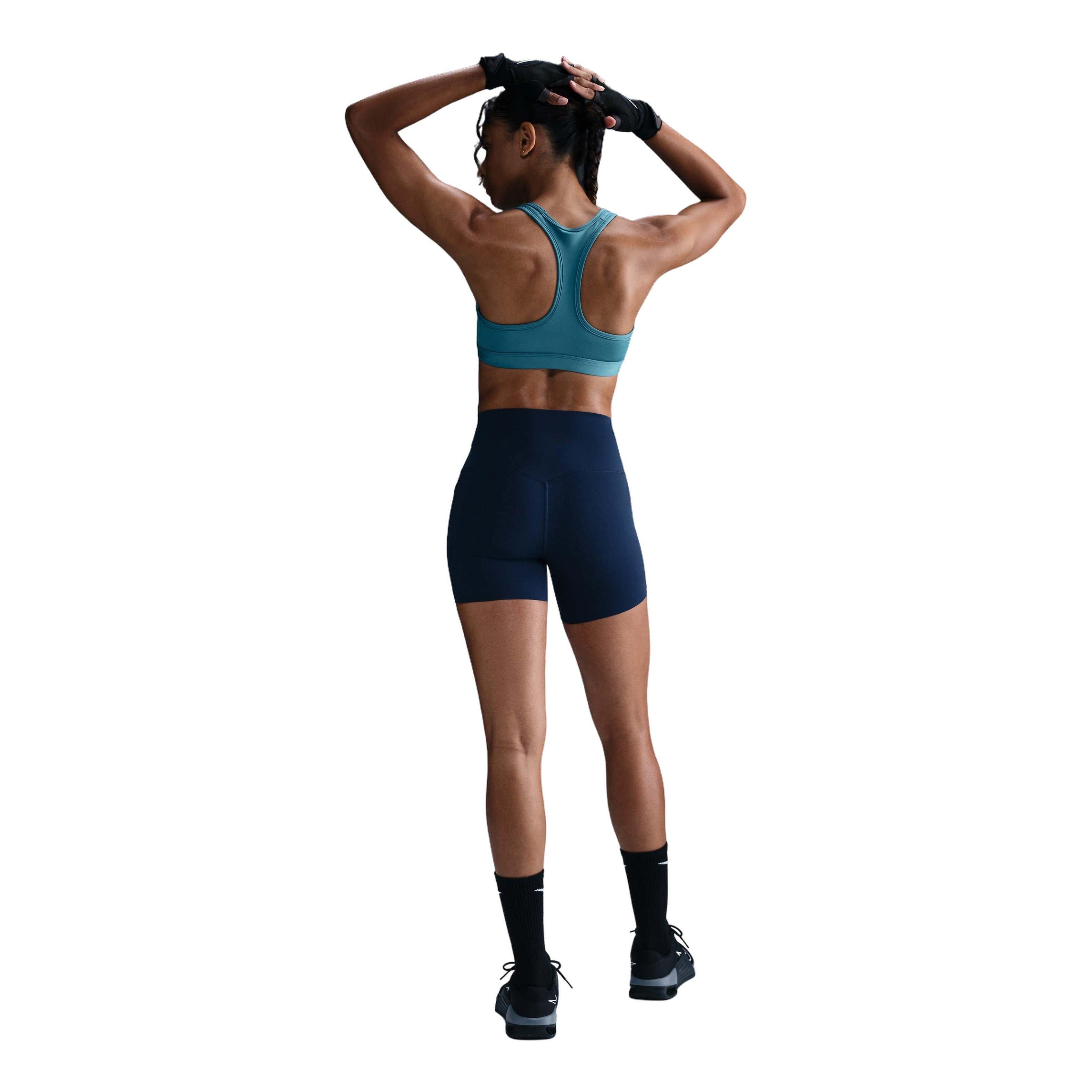 Nike Women's Swoosh Med Padded Sports Bra - TEAL Thumbnail View 5