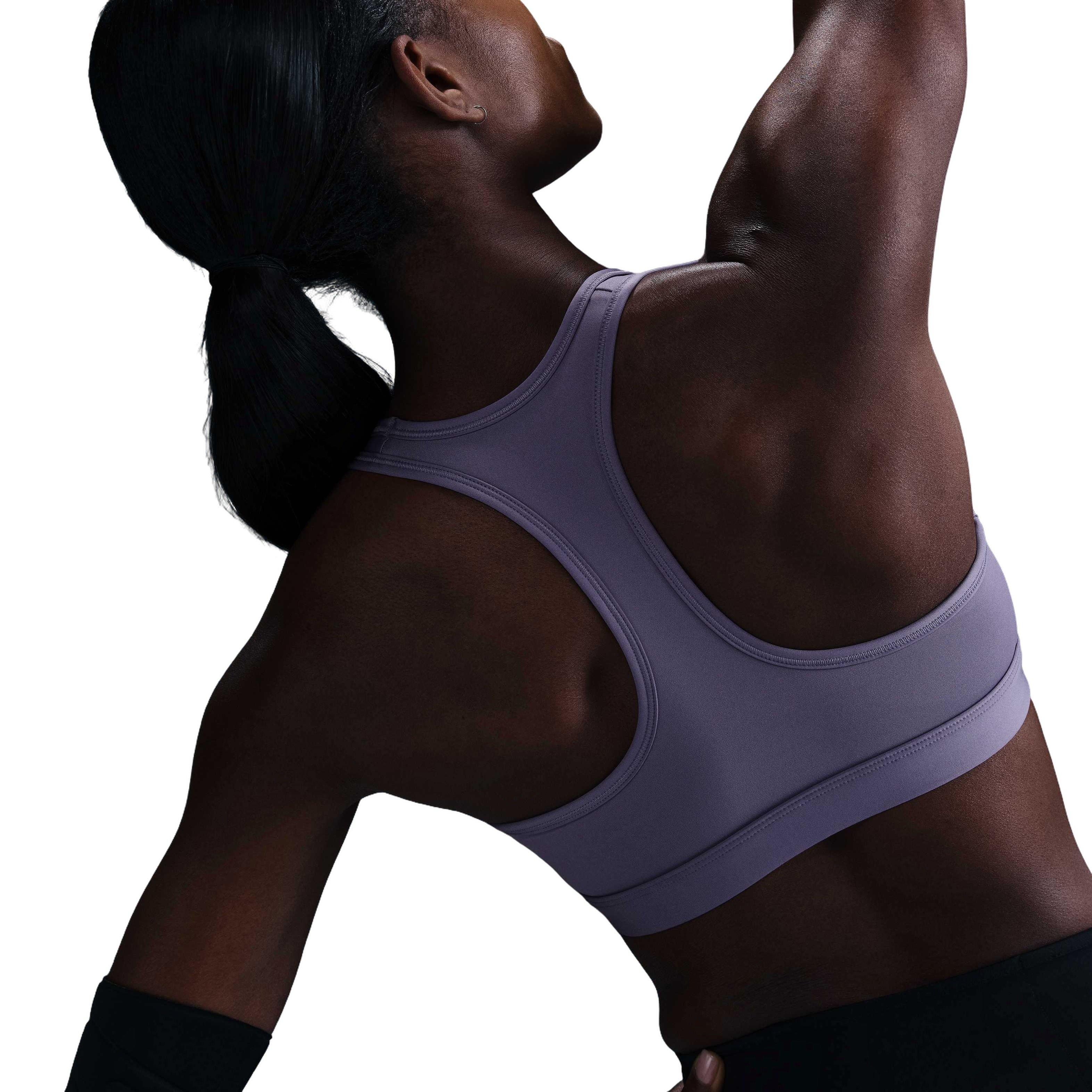 Nike Women's Swoosh Med Padded Sports Bra - PURPLE Thumbnail View 2