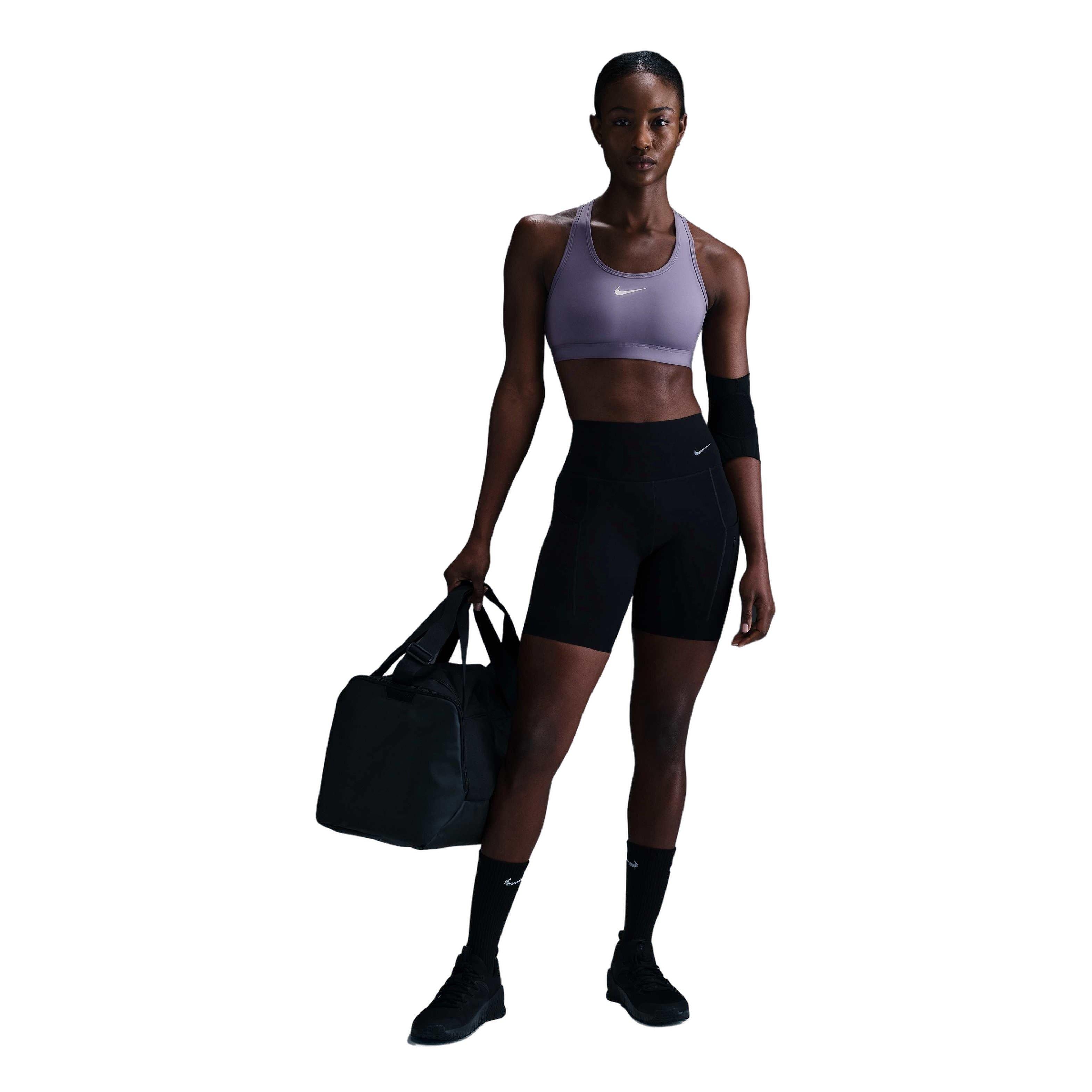 Nike Women's Swoosh Med Padded Sports Bra - PURPLE Thumbnail View 4