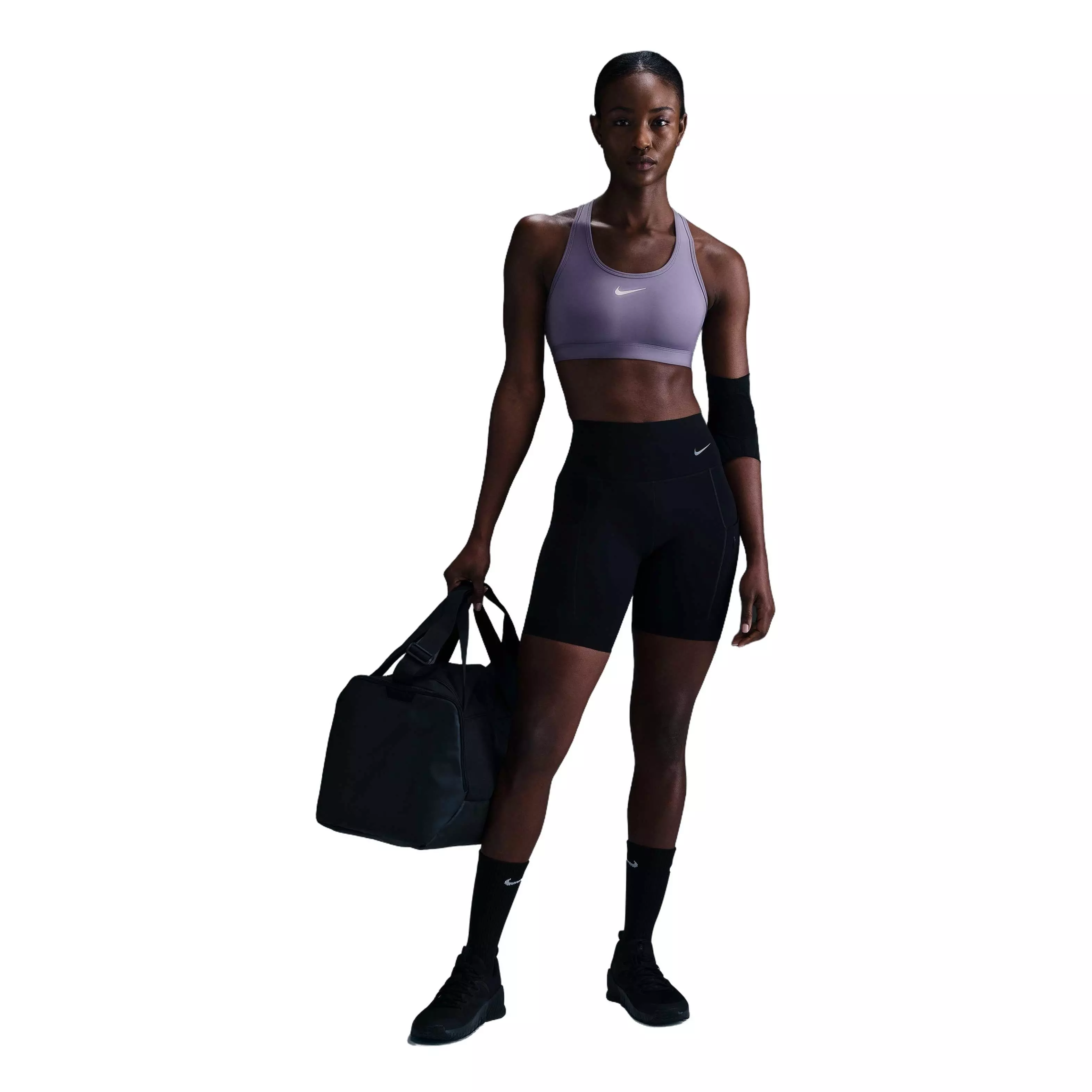 Nike Women's Swoosh Med Padded Sports Bra - PURPLE