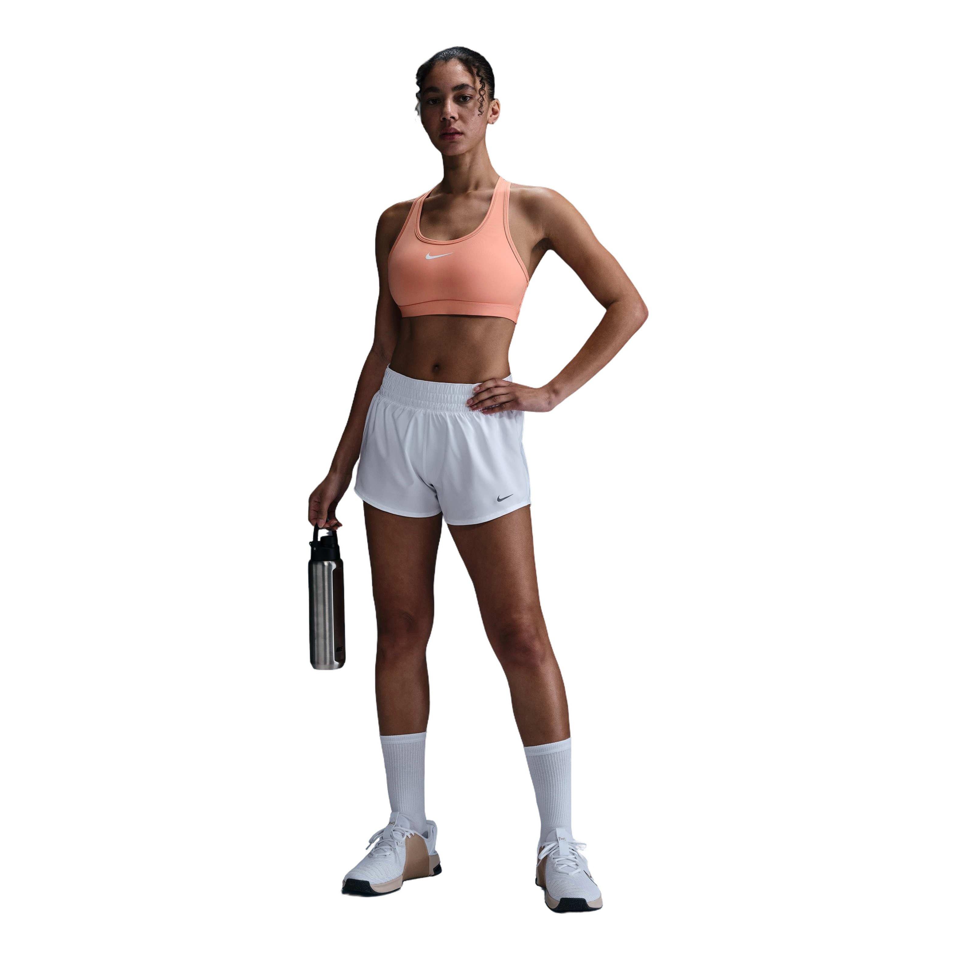 Nike Women's Swoosh Med Padded Sports Bra - ORANGE Thumbnail View 4