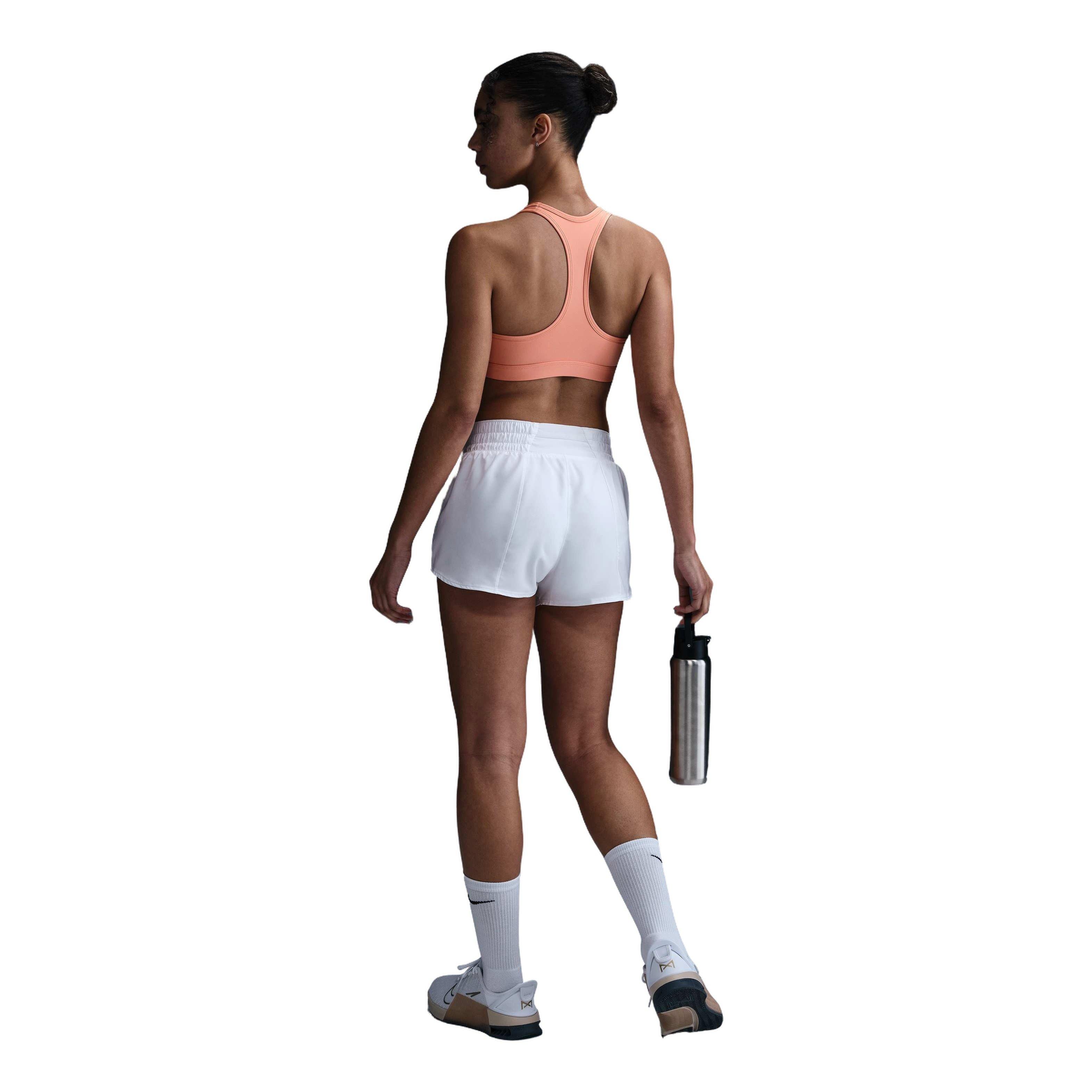 Nike Women's Swoosh Med Padded Sports Bra - ORANGE Thumbnail View 5