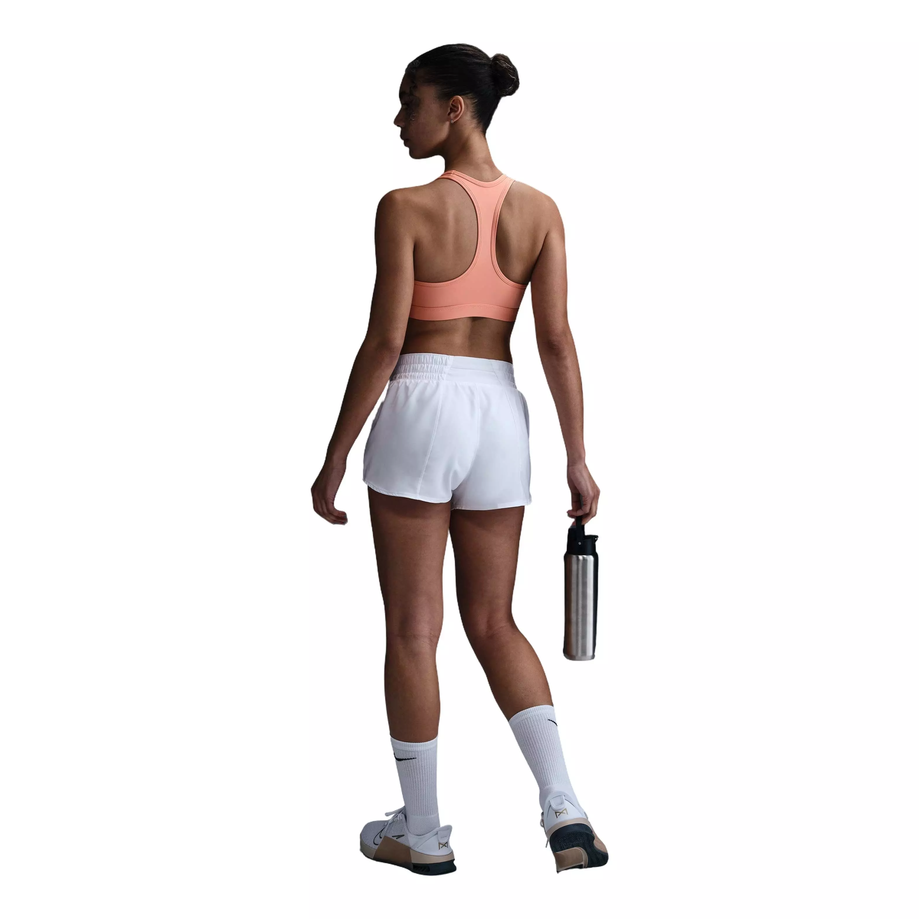 Nike Women's Swoosh Med Padded Sports Bra - ORANGE