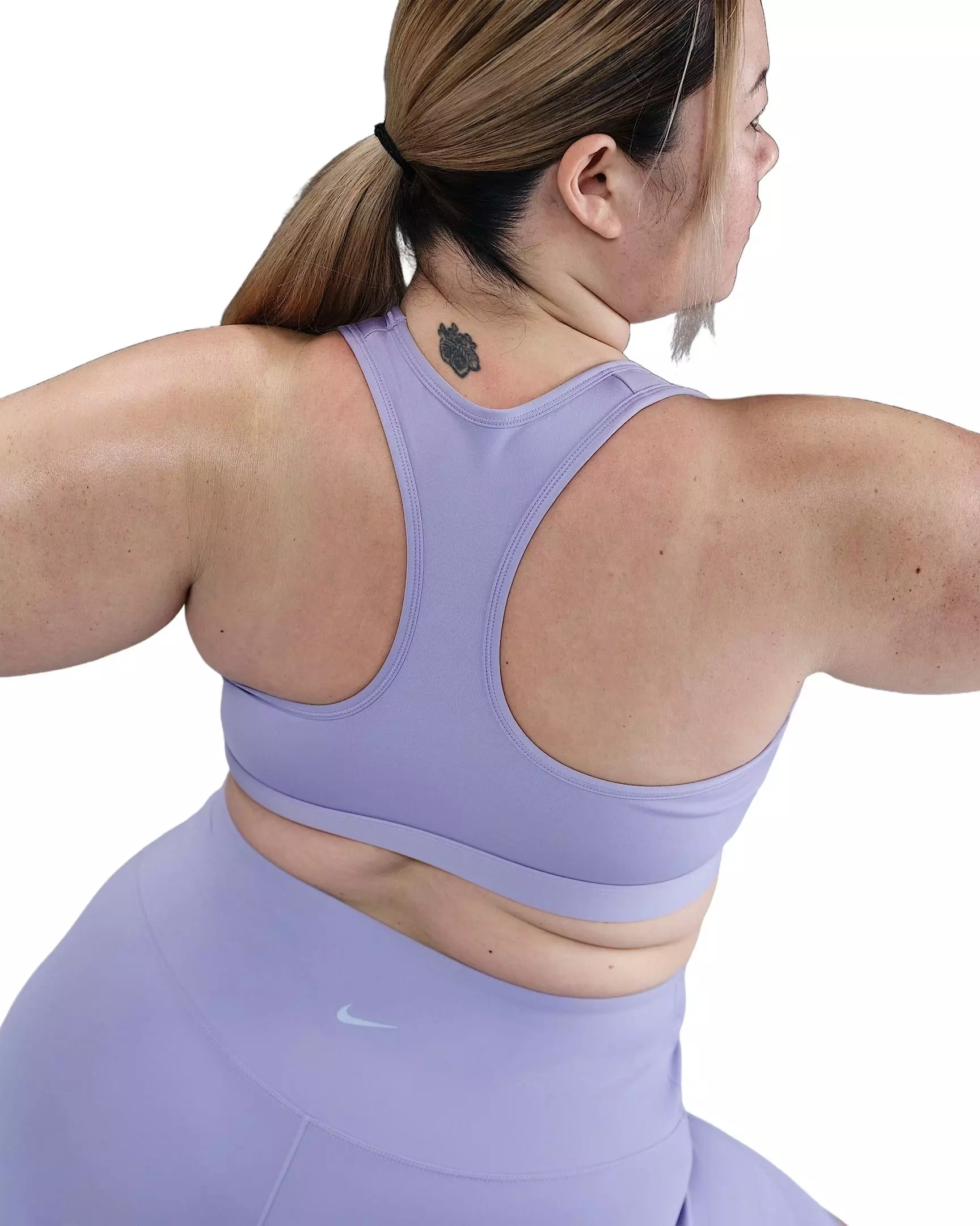 Nike Women's Med Swoosh Padded Sports Bra - Purple - PURPLE