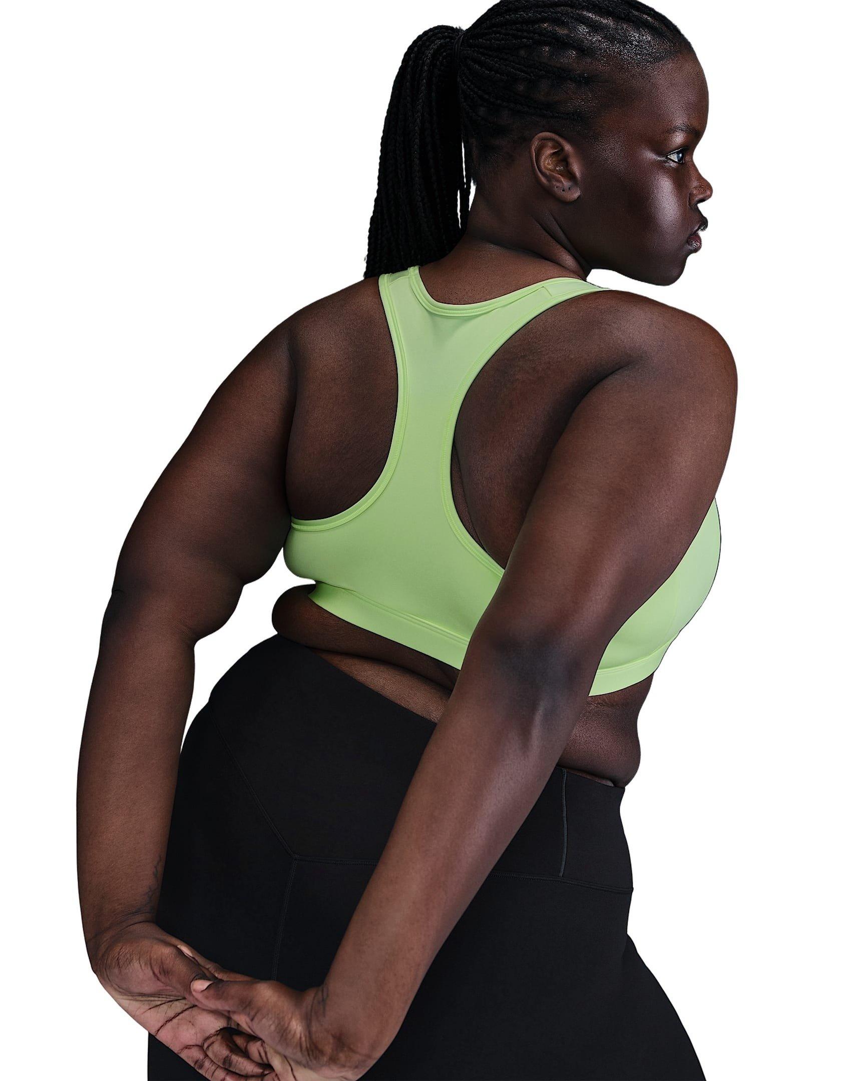 Nike Women's Med Swoosh Padded Sports Bra -Yellow - YELLOW Thumbnail View 2