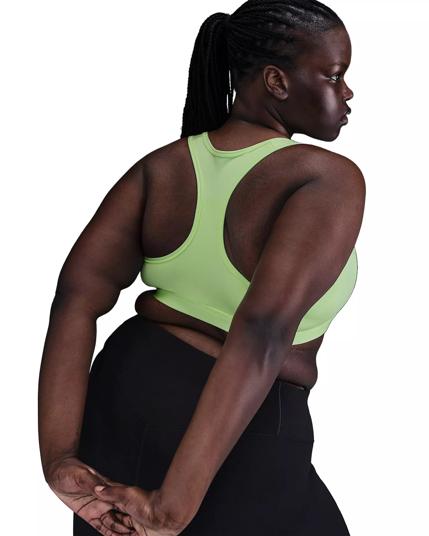 Nike Women's Med Swoosh Padded Sports Bra -Yellow - YELLOW