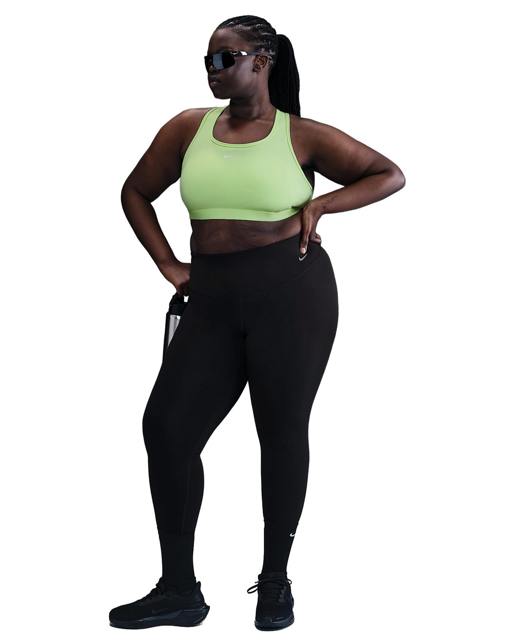 Nike Women's Med Swoosh Padded Sports Bra -Yellow - YELLOW Thumbnail View 4