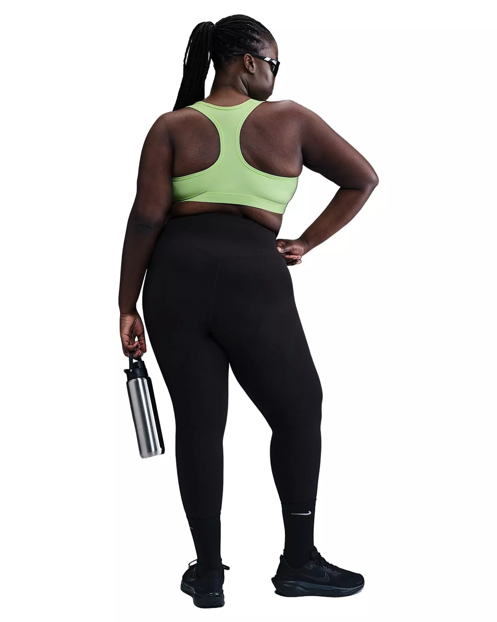 Nike Women's Med Swoosh Padded Sports Bra -Yellow - YELLOW