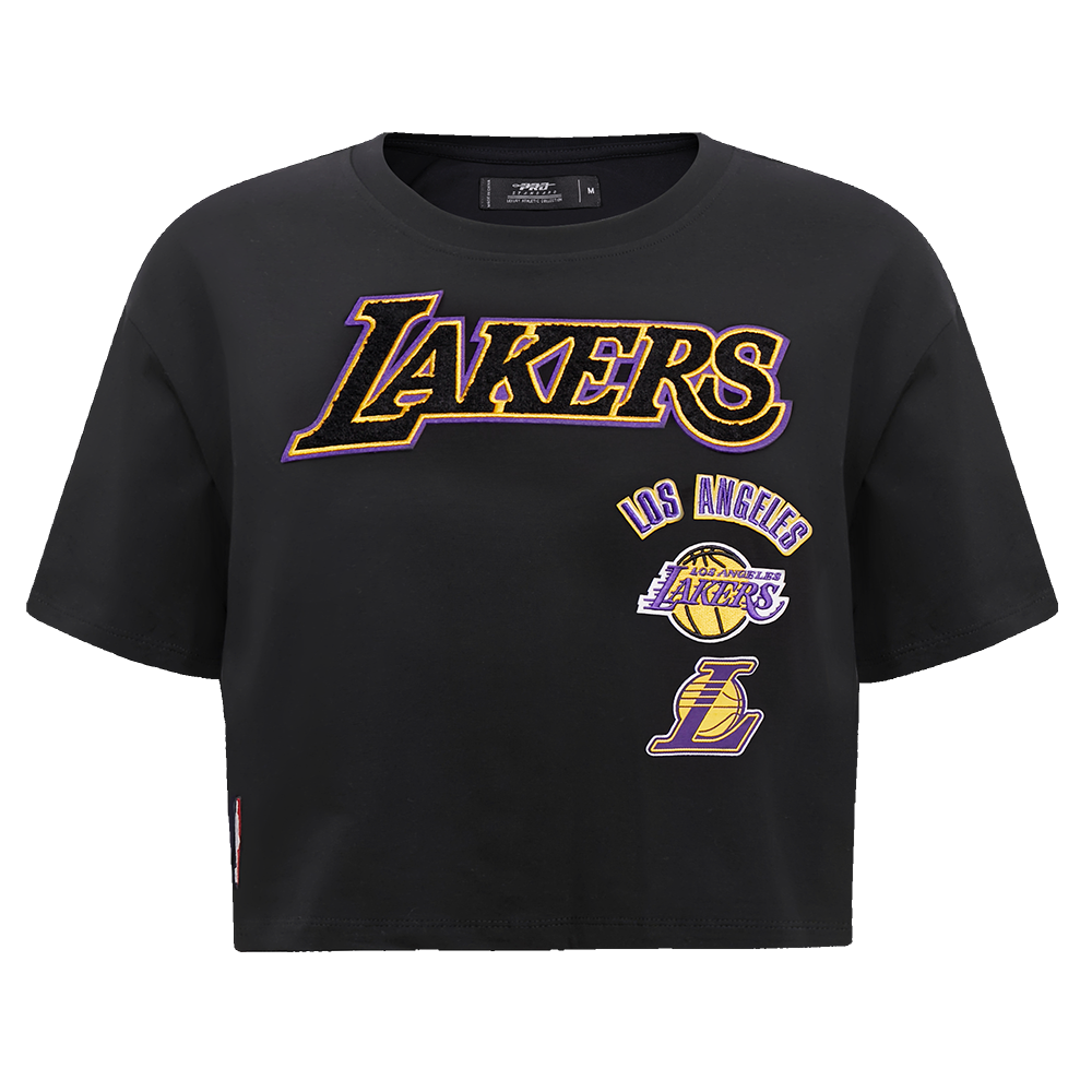 Pro Standard Women's Los Angeles Lakers Retro Classic Boxy Tee - Black - BLACK Thumbnail View 1