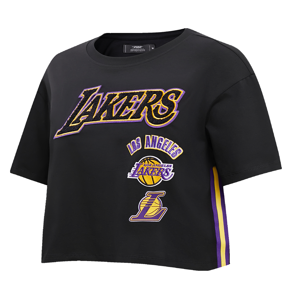 Pro Standard Women's Los Angeles Lakers Retro Classic Boxy Tee - Black - BLACK Thumbnail View 3