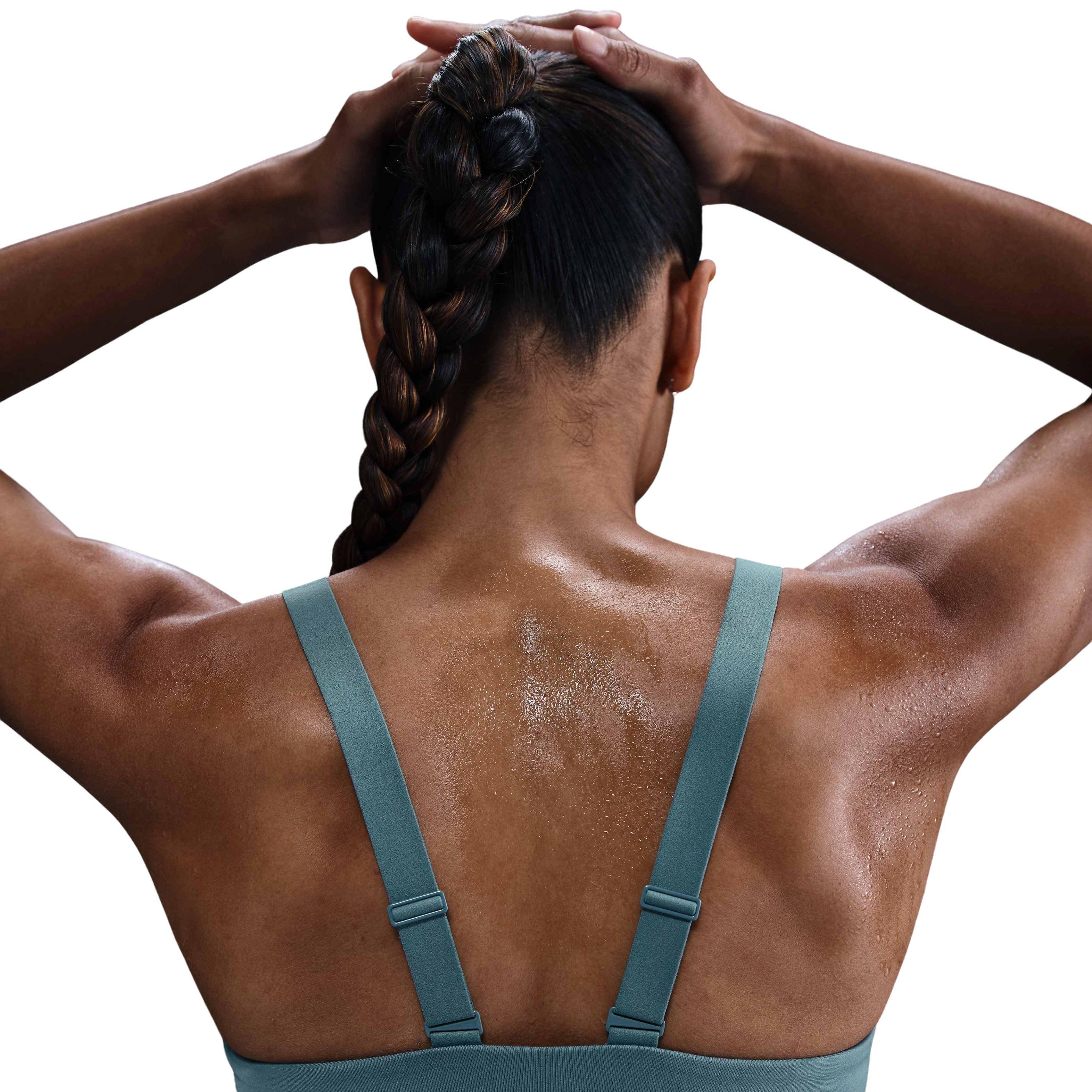 Nike Women's Dri-FIT Indy Med Padded Adjustable Sports Bra -Blue - BLUE Thumbnail View 2