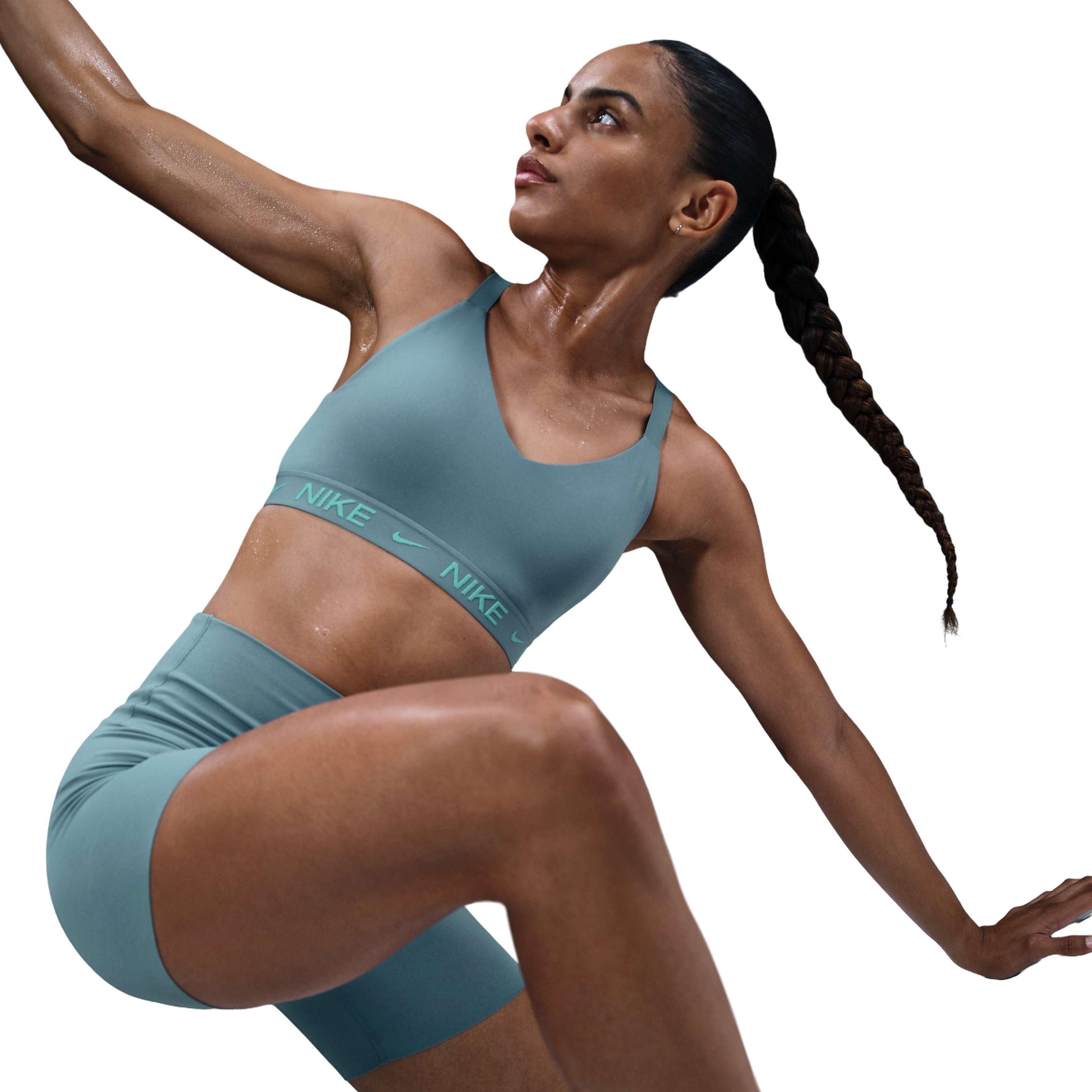 Nike Women's Dri-FIT Indy Med Padded Adjustable Sports Bra -Blue - BLUE Thumbnail View 3