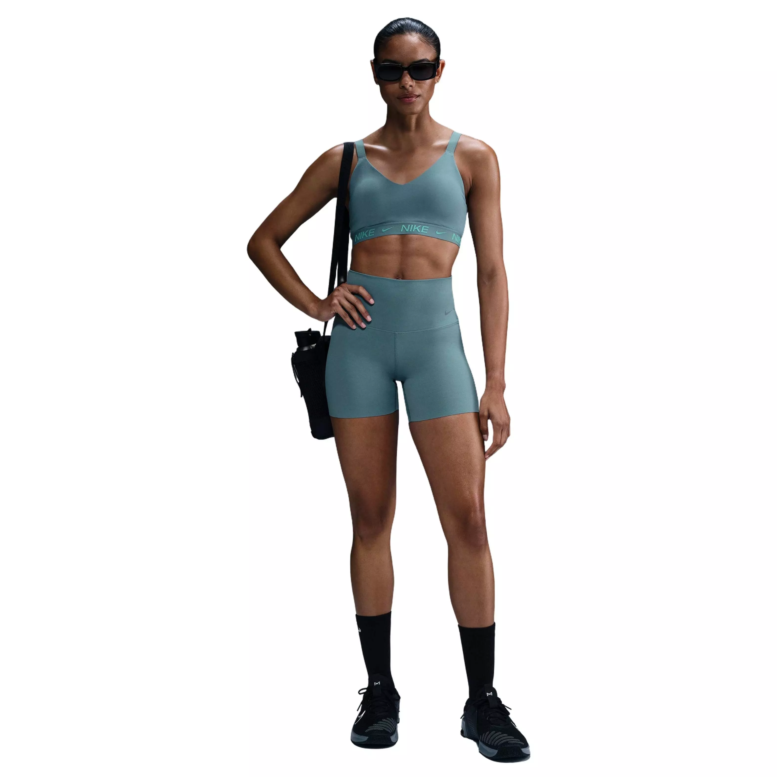 Nike Women's Dri-FIT Indy Med Padded Adjustable Sports Bra -Blue - BLUE