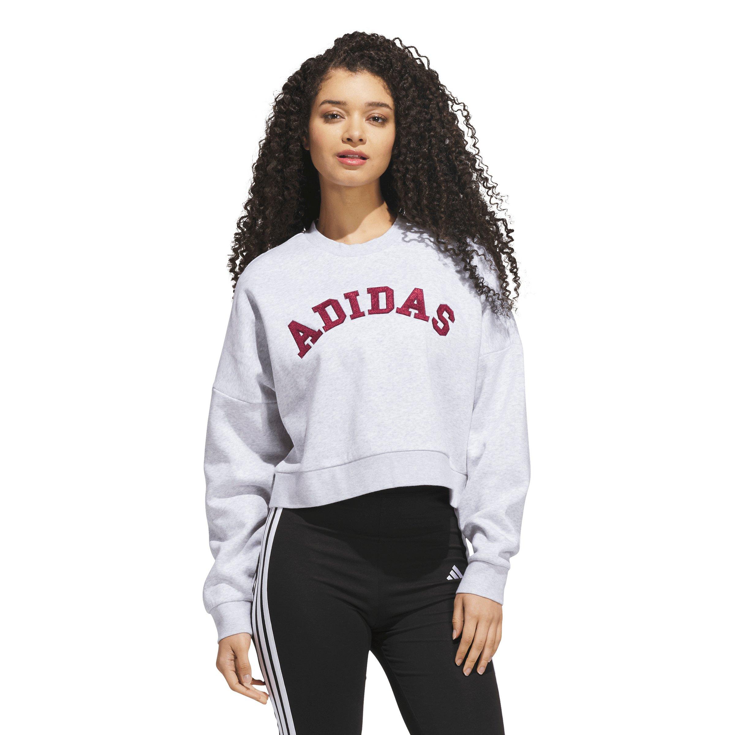 adidas Women's Chenille Logo Graphic Sweatshirt - Lt Grey - LT GREY