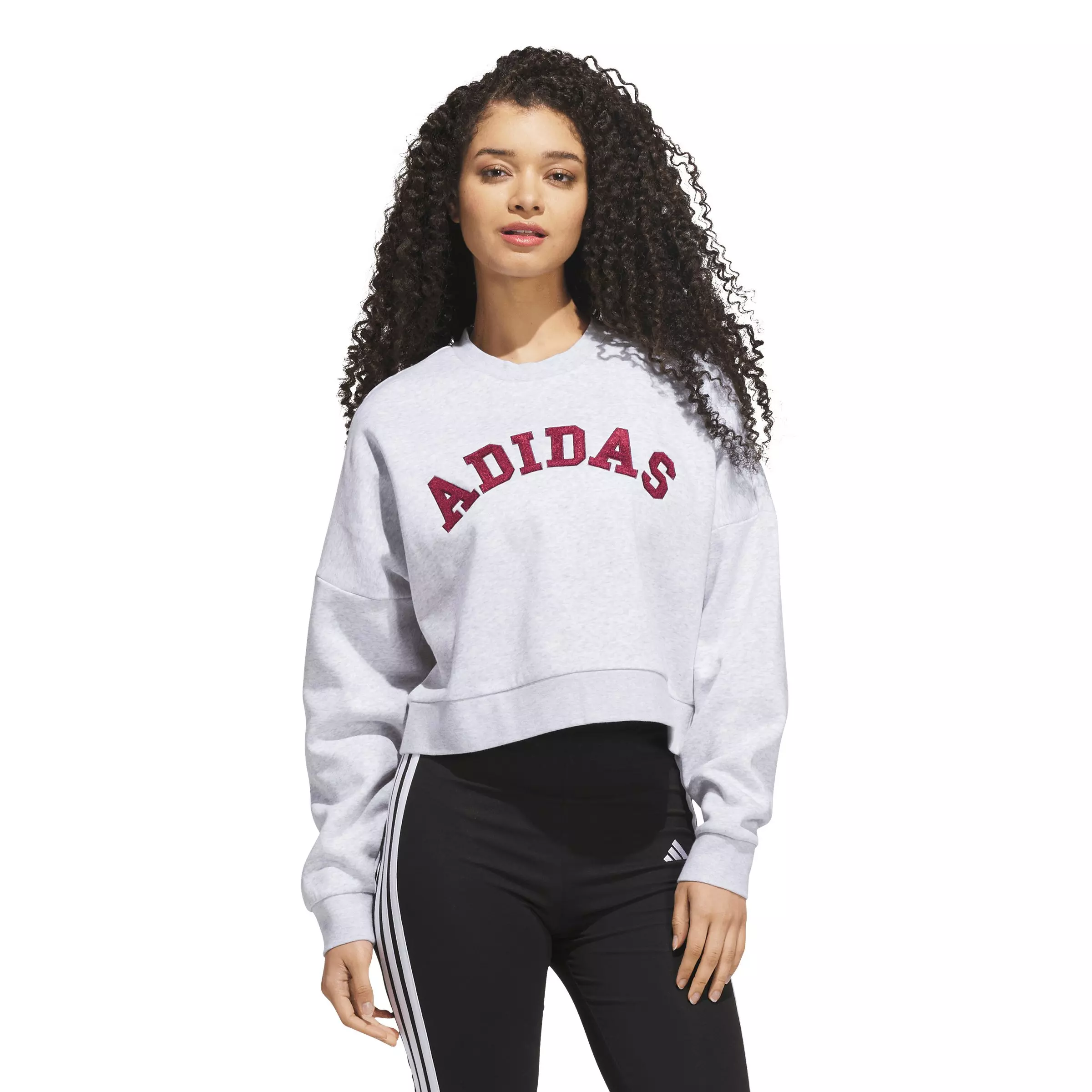 adidas Women's Chenille Logo Graphic Sweatshirt - Lt Grey - LT GREY