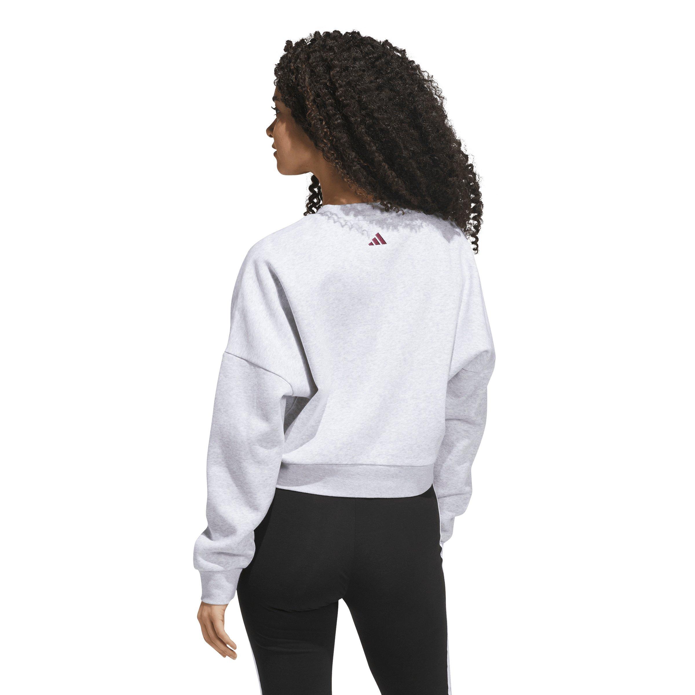 adidas Women's Chenille Logo Graphic Sweatshirt - Lt Grey - LT GREY