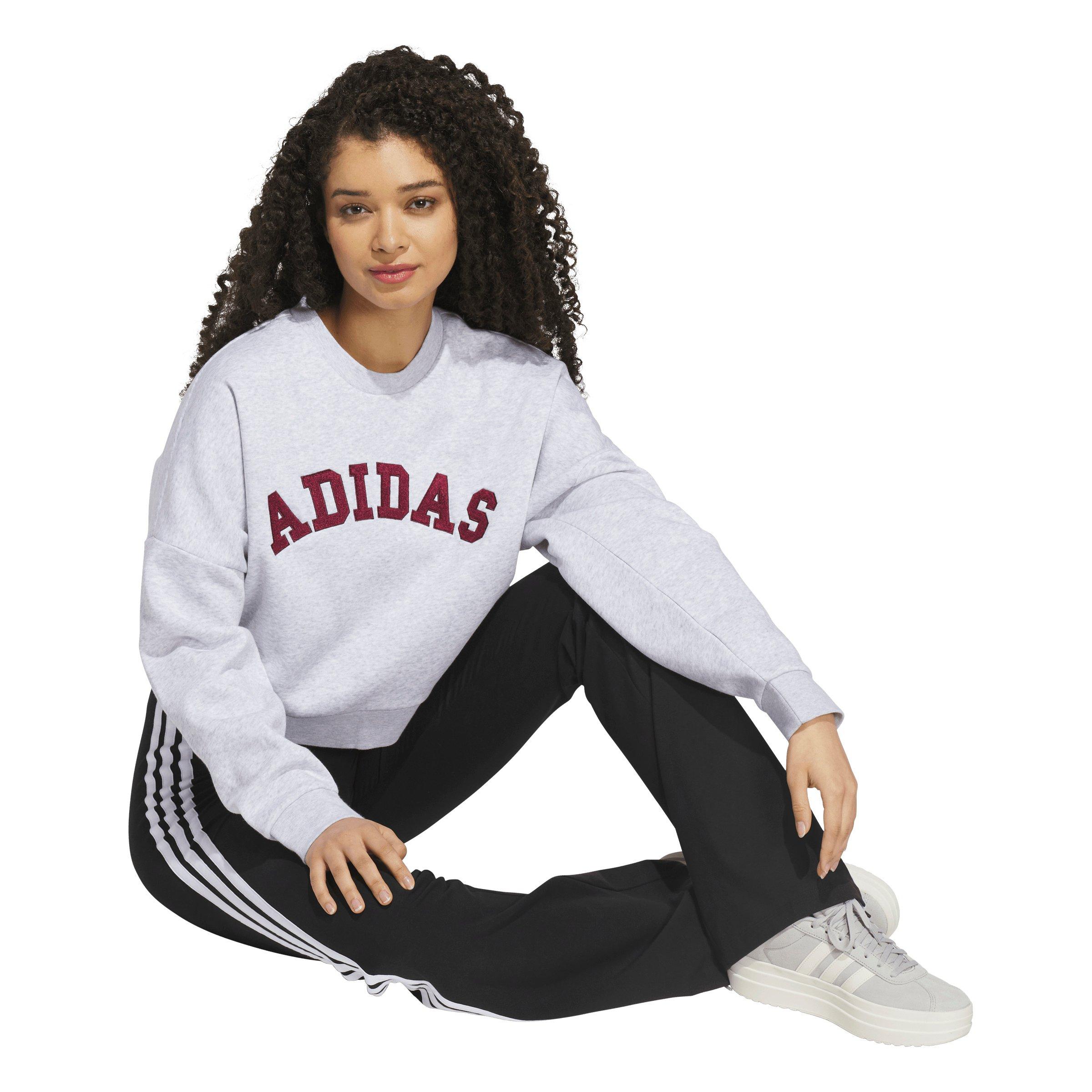 adidas Women's Chenille Logo Graphic Sweatshirt - Lt Grey - LT GREY