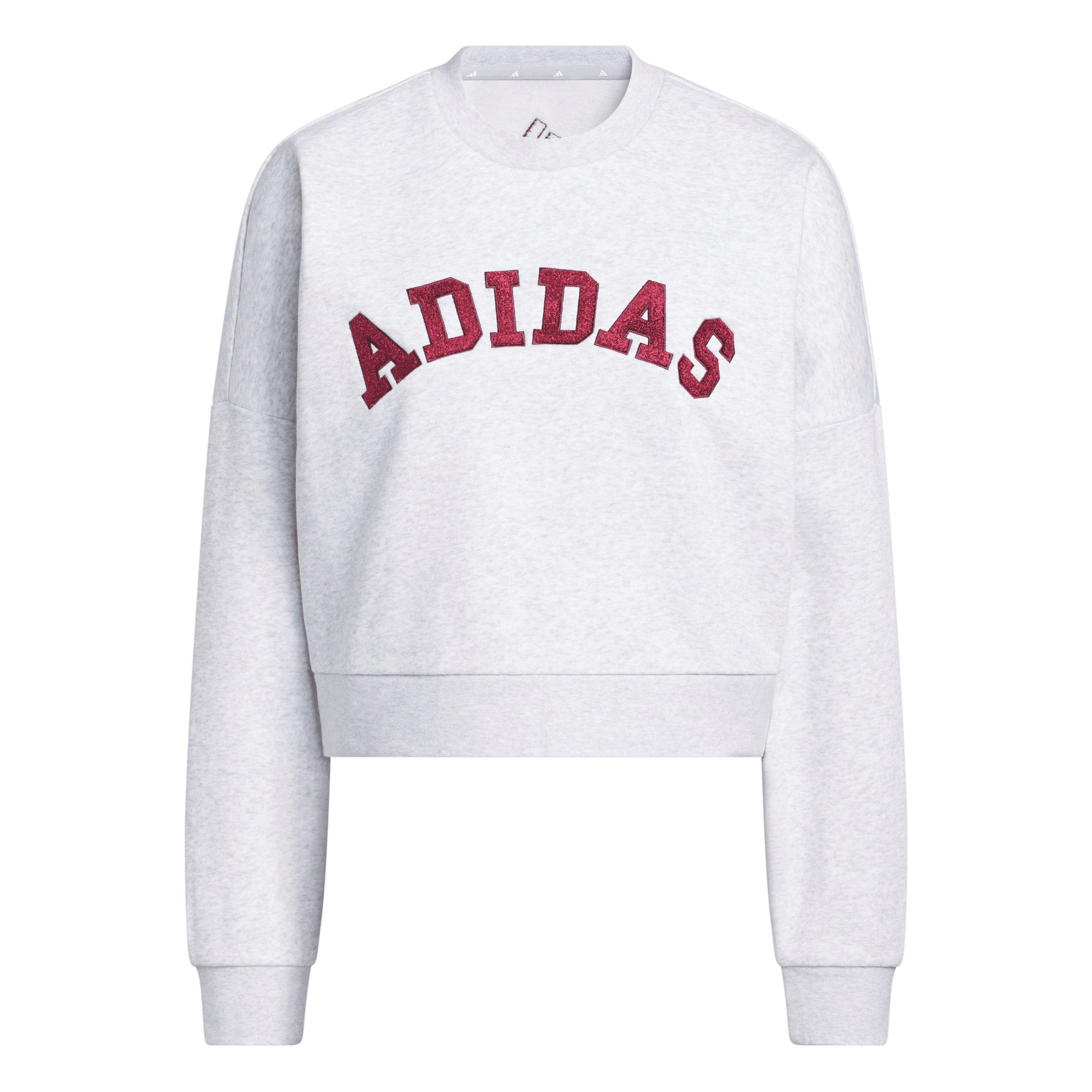 adidas Women's Chenille Logo Graphic Sweatshirt - Lt Grey - LT GREY
