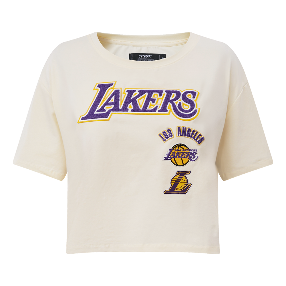 Pro Standard Women's Los Angeles Lakers Retro Classic Boxy Tee - Eggshell - EGGSHELL Thumbnail View 1