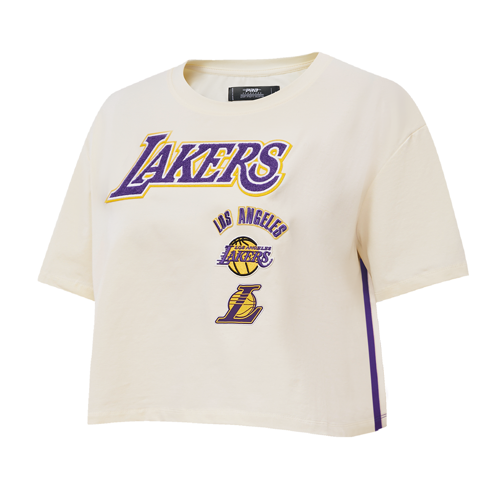 Pro Standard Women's Los Angeles Lakers Retro Classic Boxy Tee - Eggshell - EGGSHELL Thumbnail View 3
