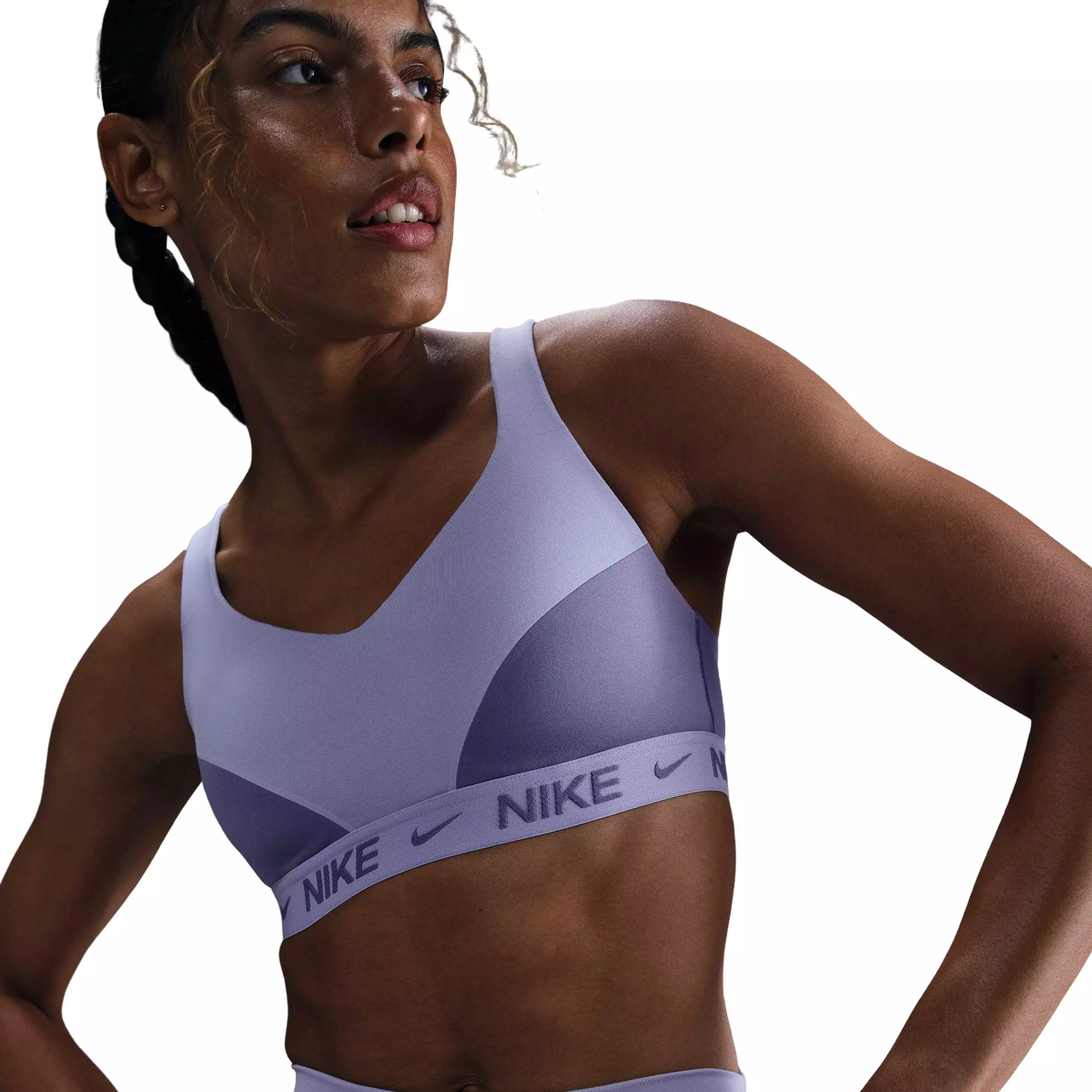 Nike Women's Dri-FIT Indy High Padded Adjustable Sports Bra - Purple - PURPLE