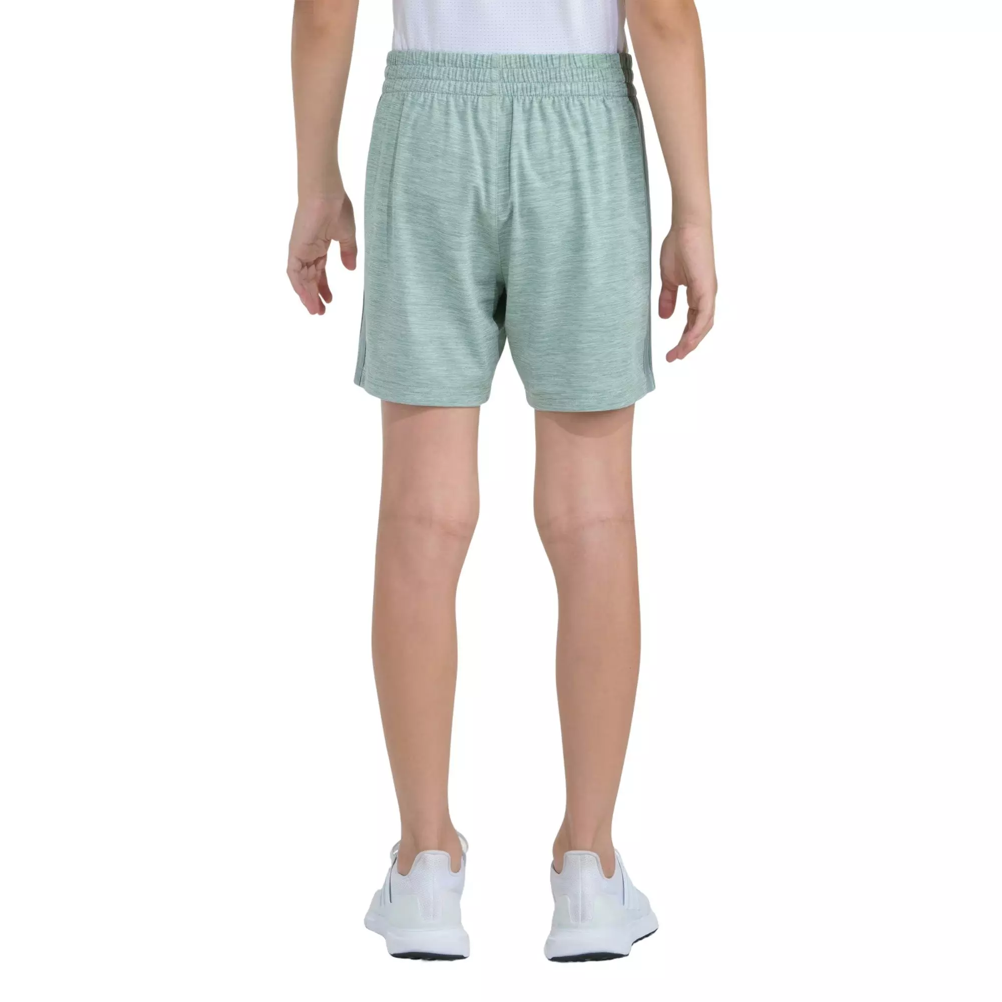 adidas Big Girls' 3-Sripes Melange Short -Green - GREEN