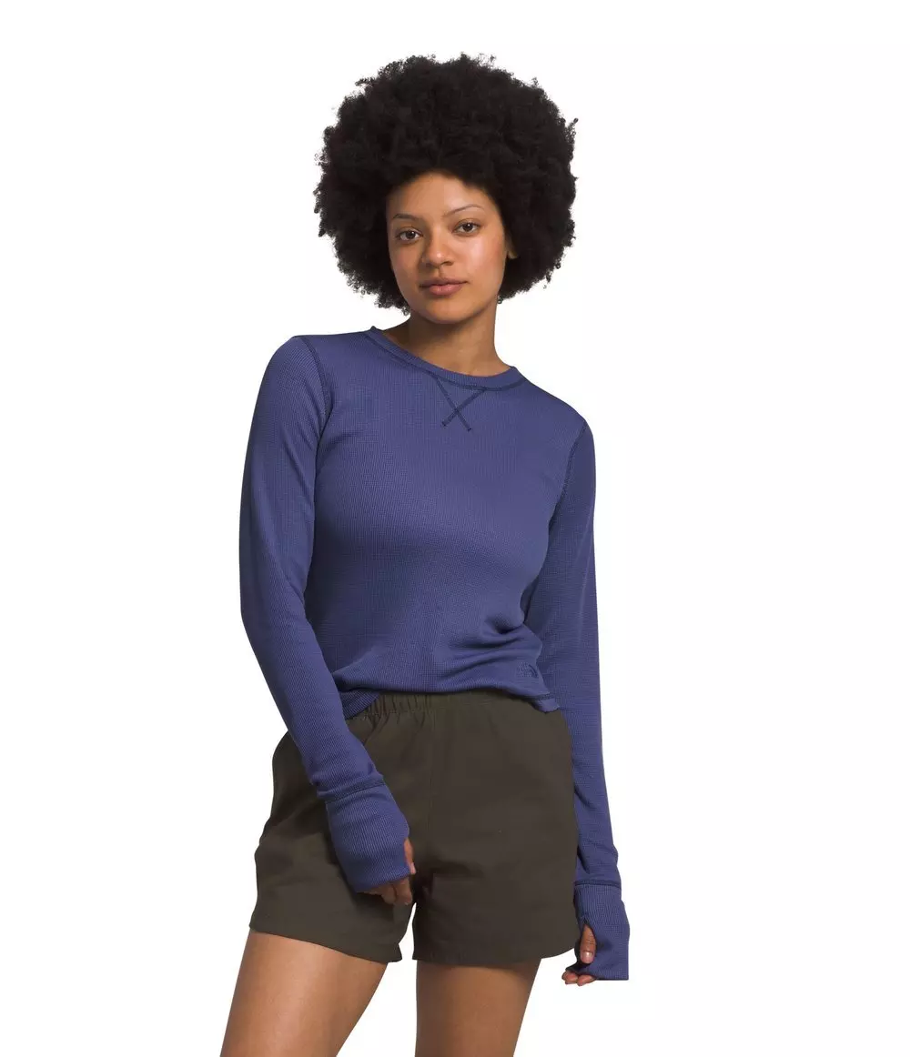 The North Face Women’s Sunpeak Waffle Long-Sleeve Shirt - BLUE