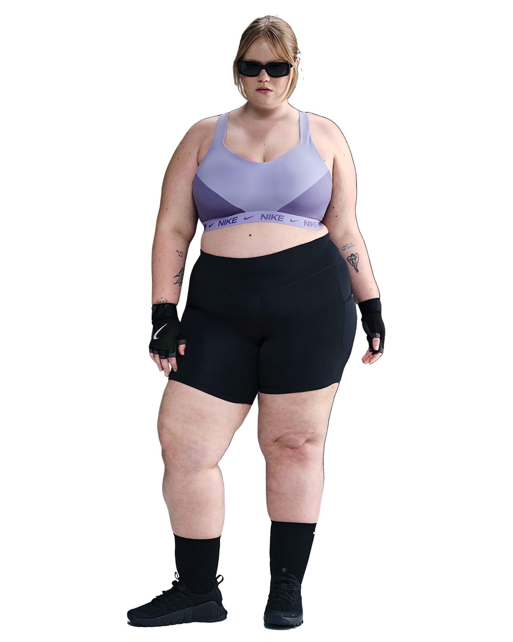 Nike Women's Dri-FIT Indy Adjustable High Padded Sports Bra -Purple - PURPLE Thumbnail View 4