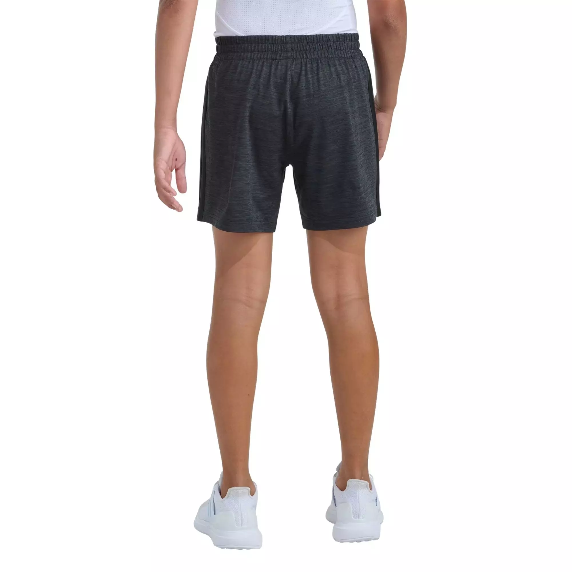 adidas Big Girls' 3-Sripes Melange Short -Grey - GREY