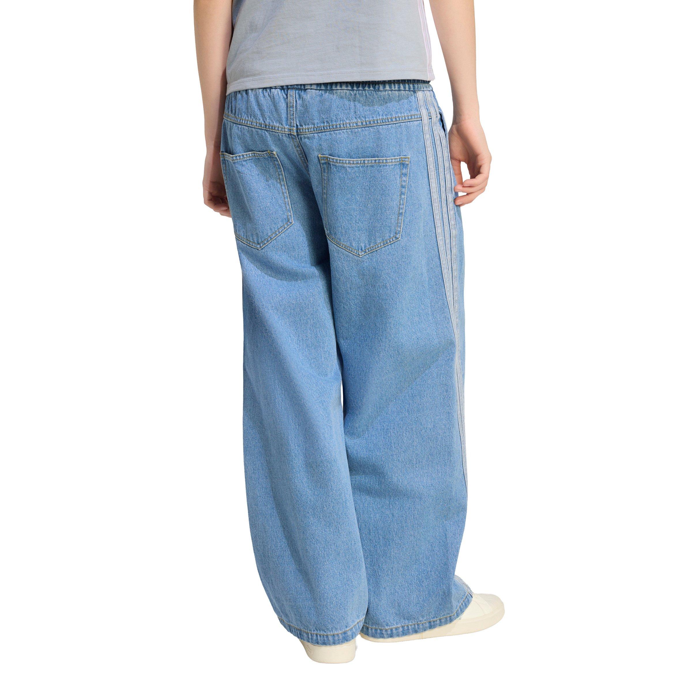 adidas Women's Stadium Light Washed Denim Loose Fit Pants - Lt Blue - LT BLUE