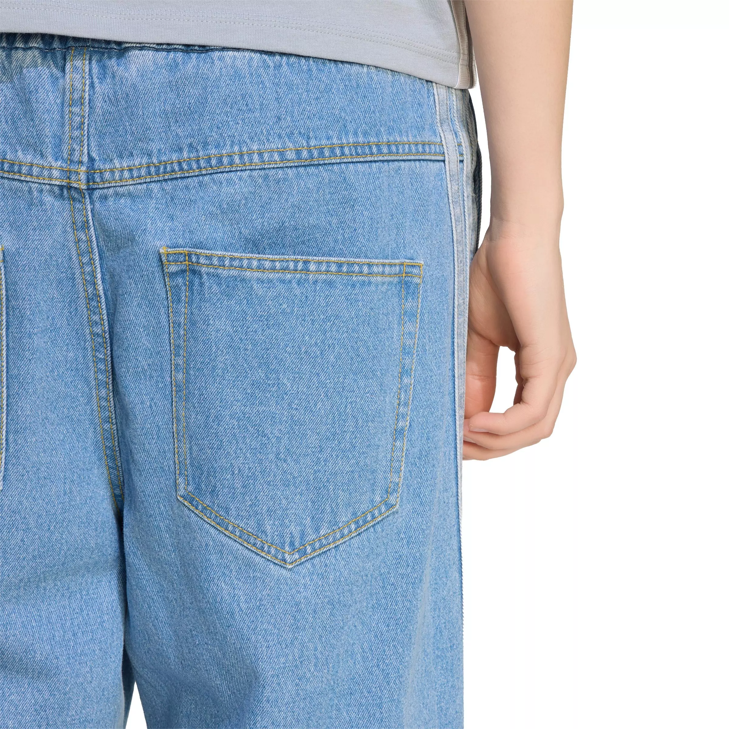 adidas Women's Stadium Light Washed Denim Loose Fit Pants - Lt Blue - LT BLUE